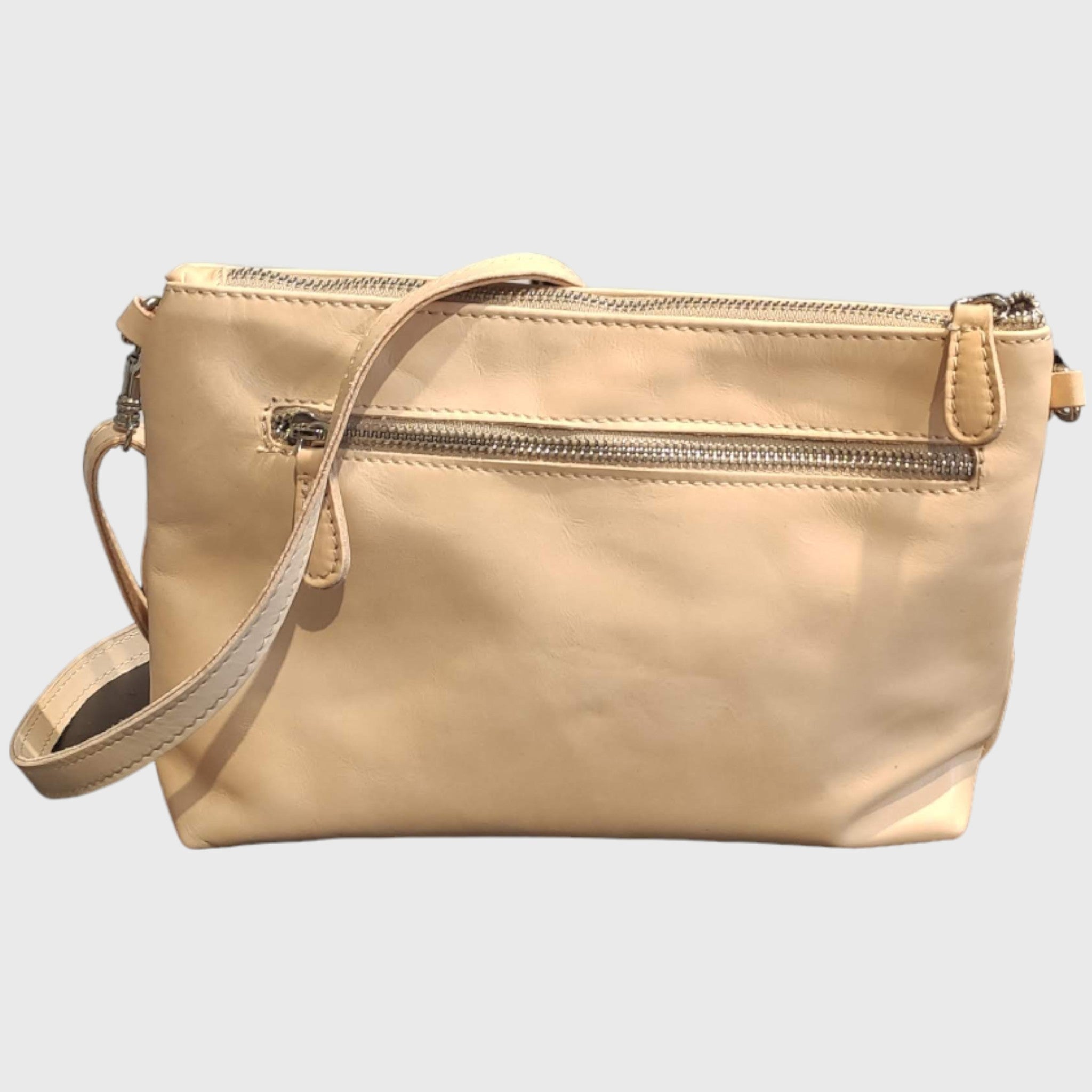 Pelletteria Pelle Nuda Milano, Artigianato italiano, vera pelle, borsa donna, Martina beige
