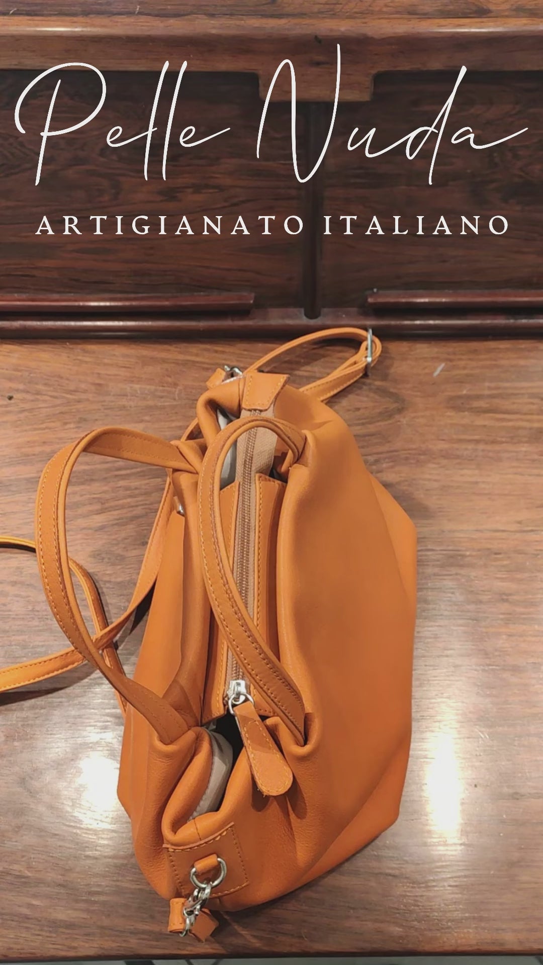Borsa Donna, Borsa in vera pelle, Andrea Arancione, Artigianato italiano, Pelletteria Pelle Nuda Milano