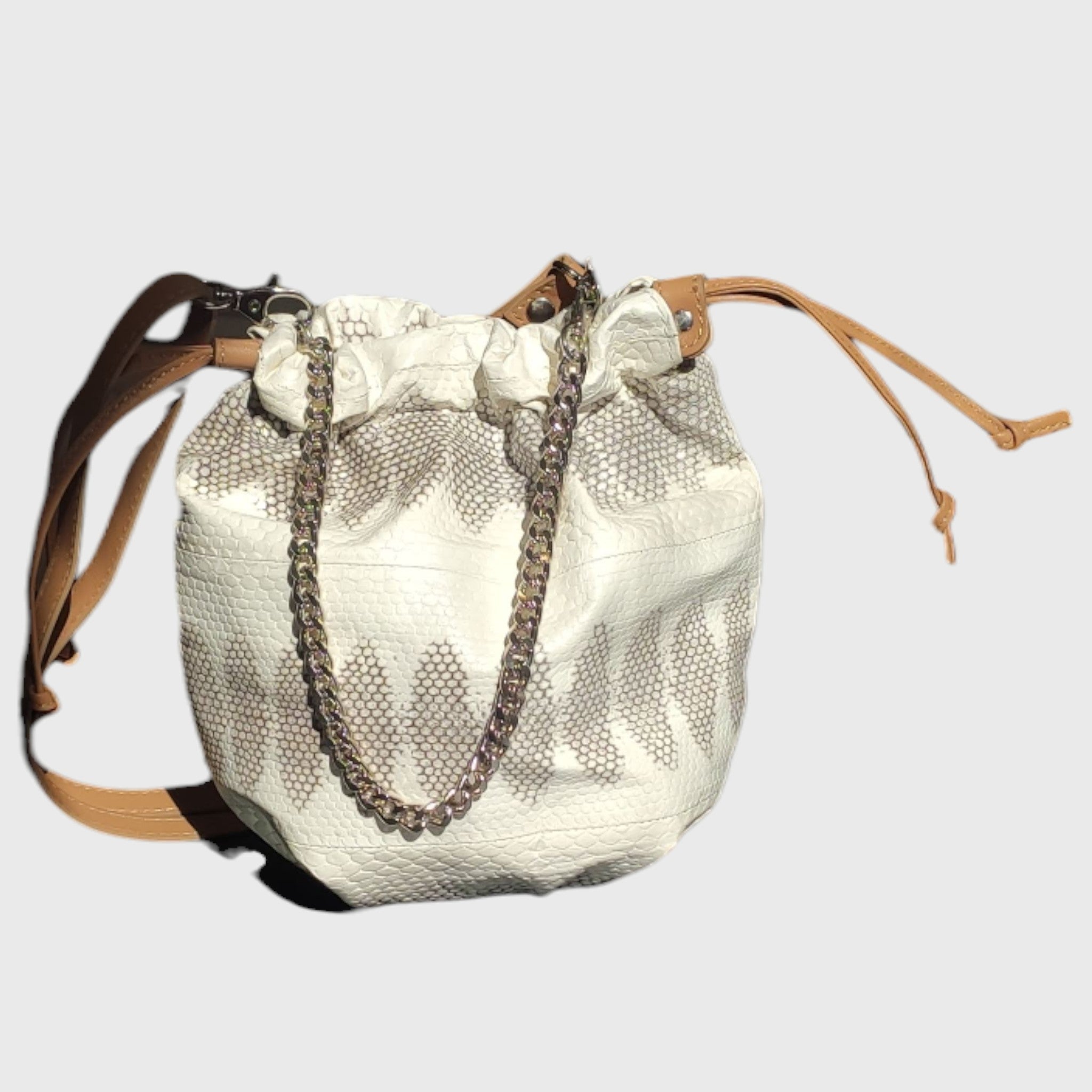 Pelletteria Pelle Nuda Milano, Borsa donna, Vera pelle, Artigianato italiano, Sacchetto alba bianco