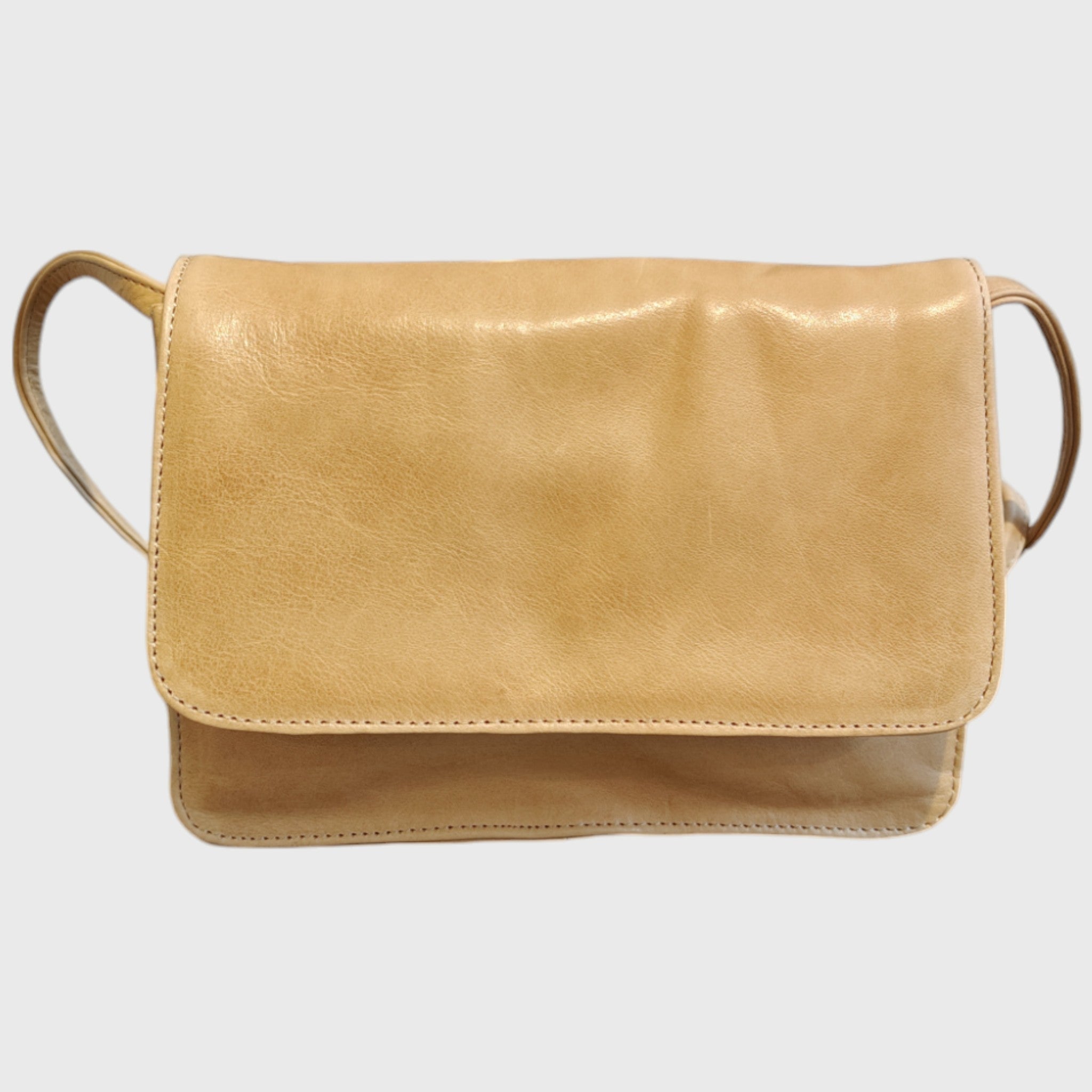 Pelletteria Pelle Nuda Milano, Artigianato italiano, vera pelle, borsa donna, 3 soffietti beige
