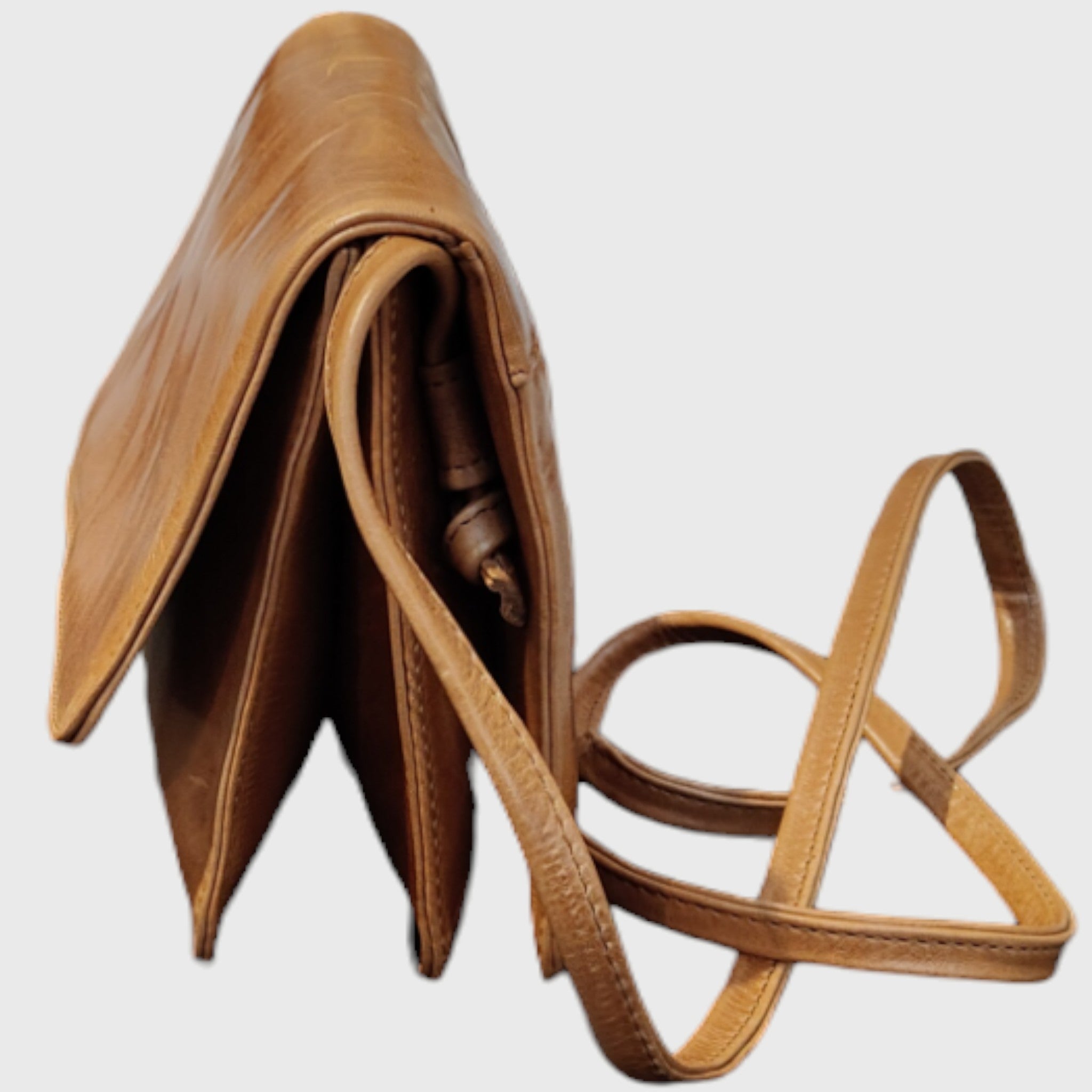 Pelletteria Pelle Nuda Milano, Artigianato italiano, vera pelle, borsa donna, 3 soffietti miele