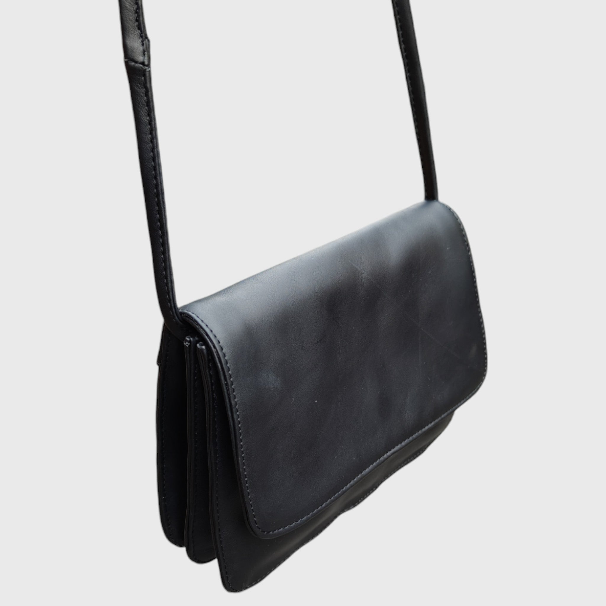 Pelletteria Pelle Nuda Milano, Artigianato Italiano, vera pelle, borsa donna, Tre soffietti nero