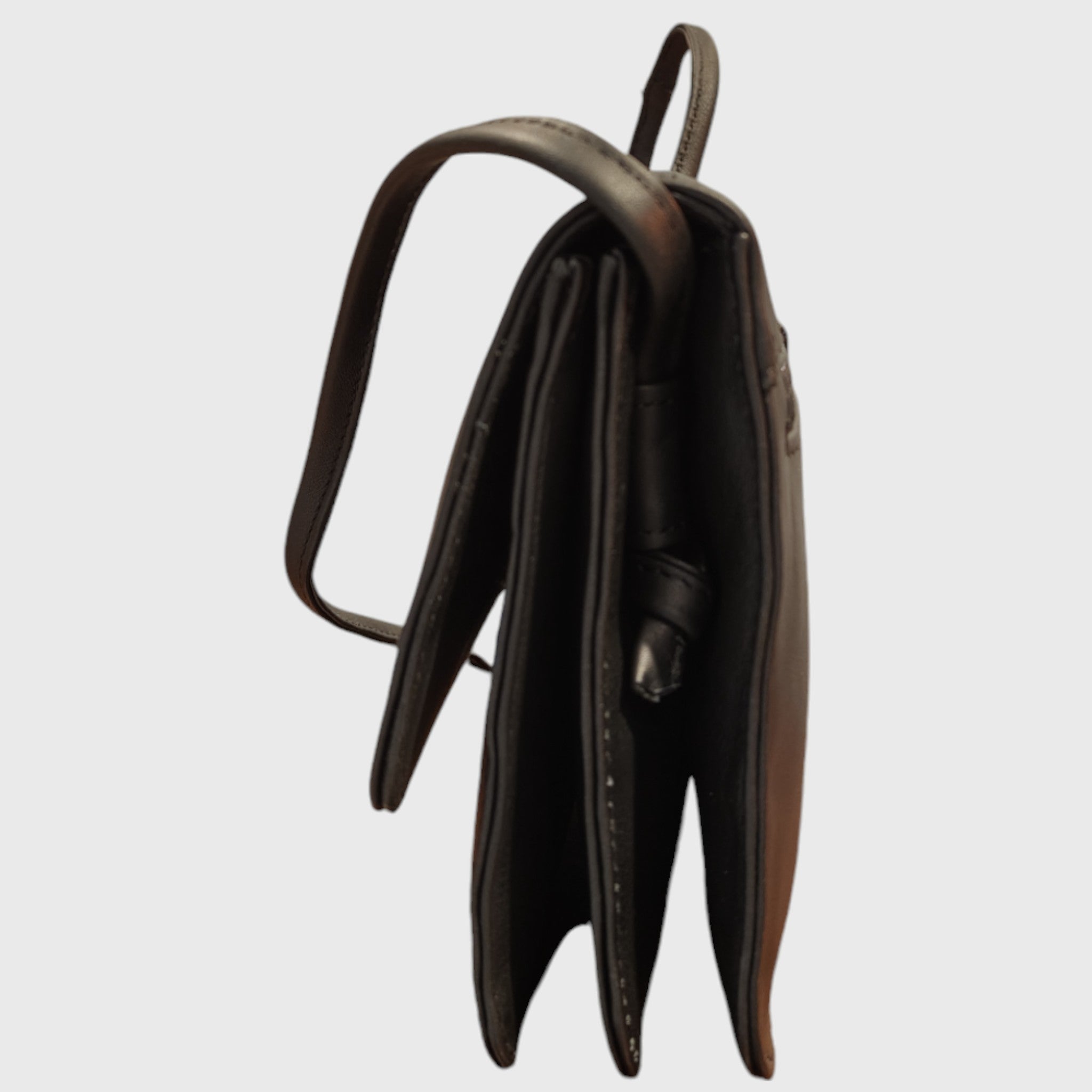 Pelletteria Pelle Nuda Milano, Artigianato Italiano, vera pelle, borsa donna, Tre soffietti nero