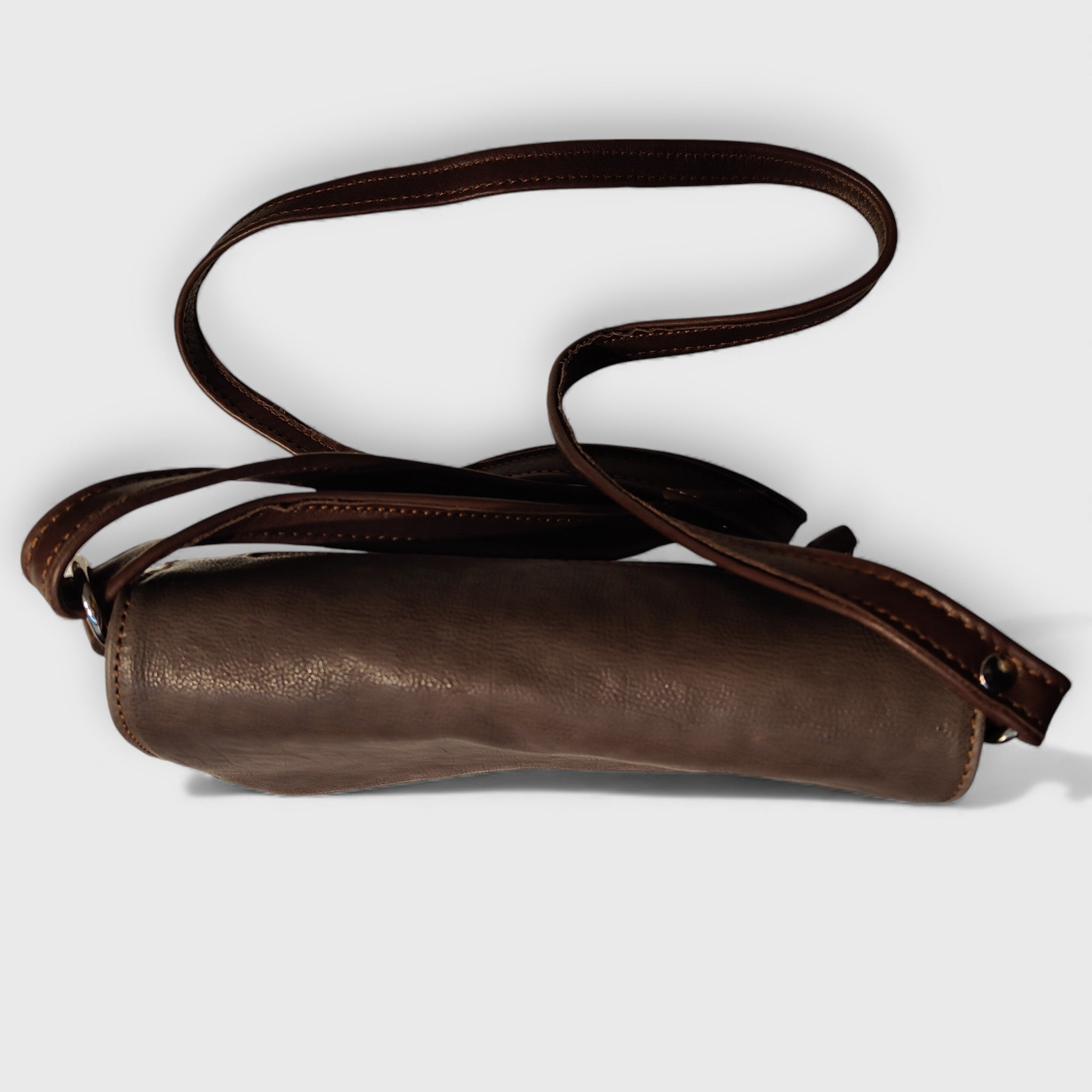 Pelletteria Pelle Nuda Milano, Artigianato italiano, Vera pelle, Negozio borse donna, 3 soffietti marrone patchwork