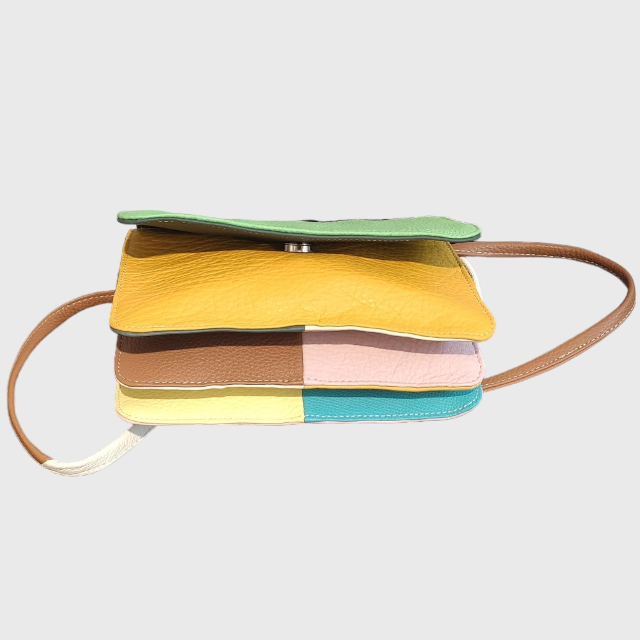 Pelletteria Pelle Nuda Milano, Borsa donna, Artigianato italiano, vera pelle, Tre soffietti