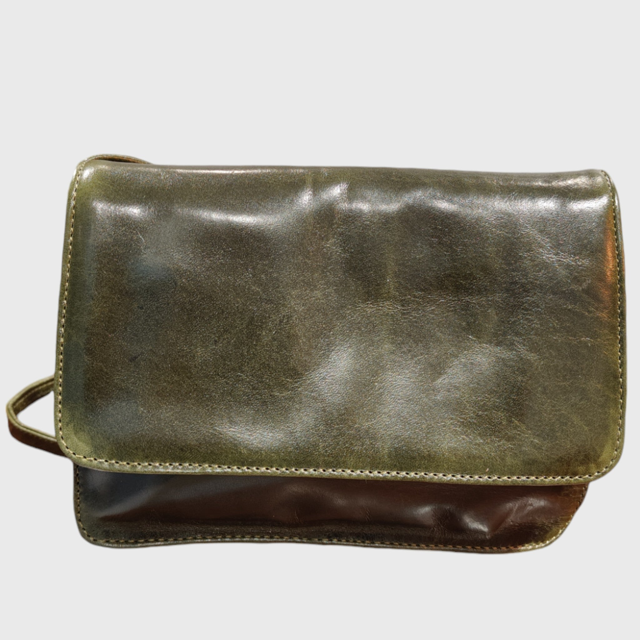 Pelletteria Pelle Nuda Milano, vera pelle, artigianato italiano, borsa donna, tre soffietti verde