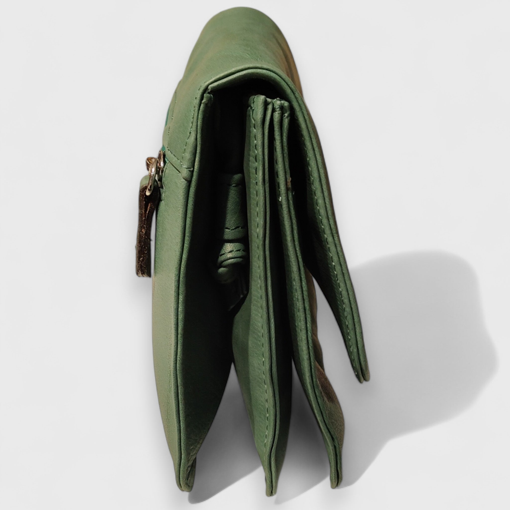 Pelletteria Pelle Nuda Milano, Artigianato Italiano, Vera pelle, Negozio borse donna, tre soffietti verde