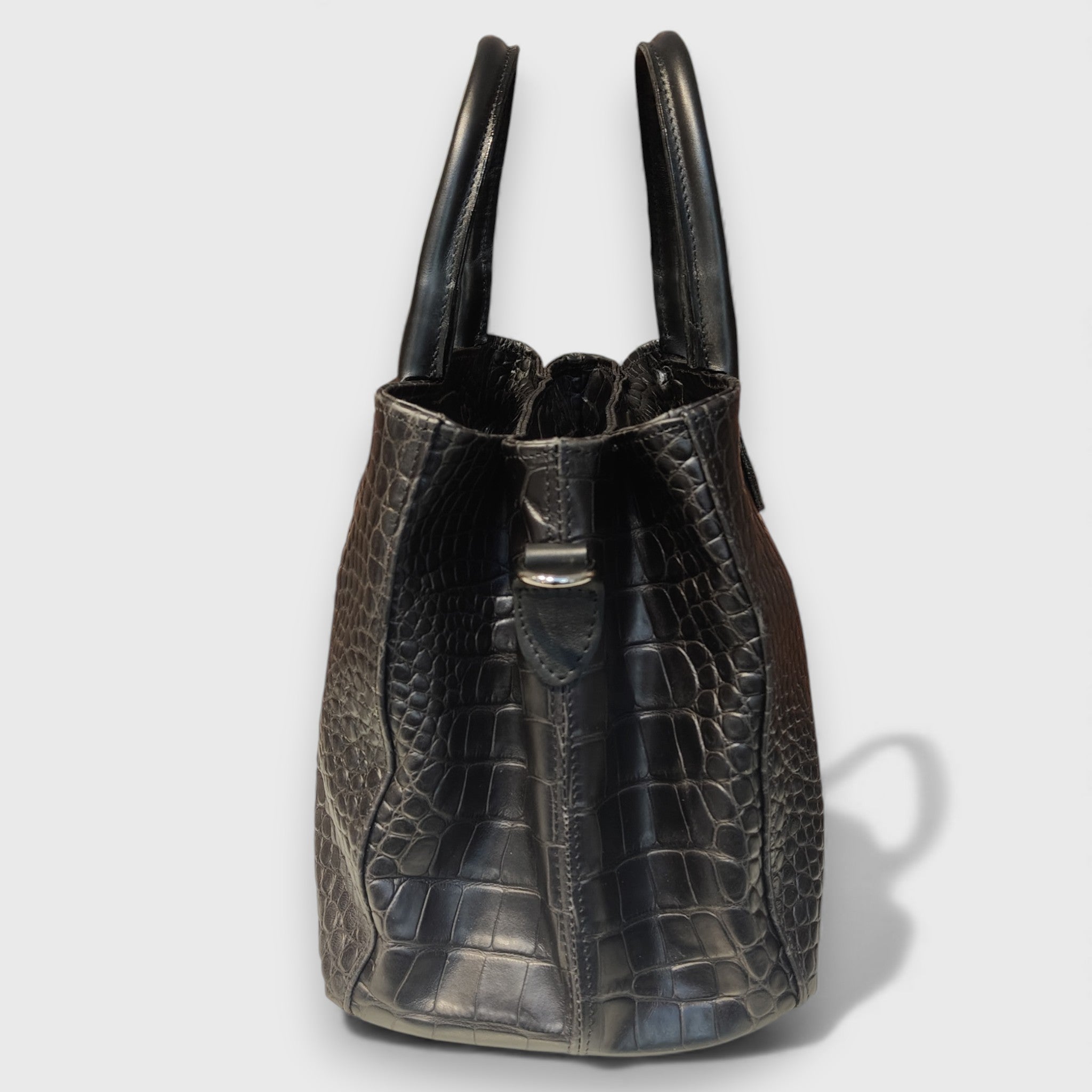 Pelletteria Pelle Nuda Milano, Artigianato Italiano, Vera pelle, Negozio borse donna, Tre zip nero cocco