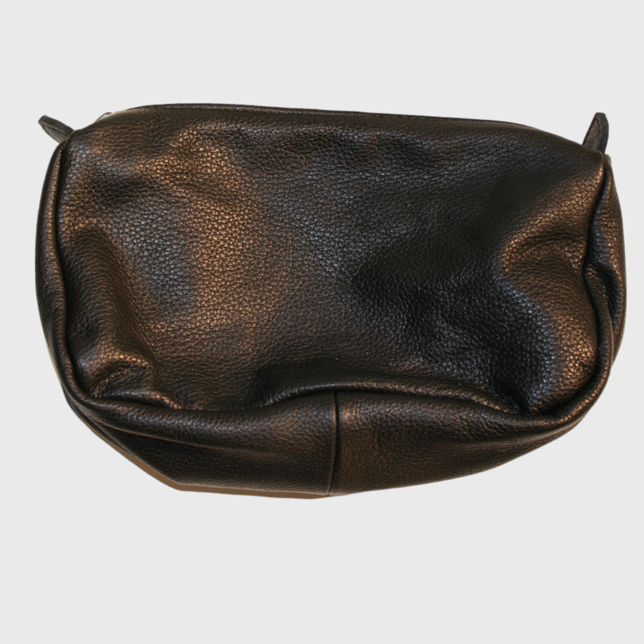 Trousse in pelle, borsa in pelle, vera pelle, Triangolo nero, artigianato italiano, Pelle Nuda Milano