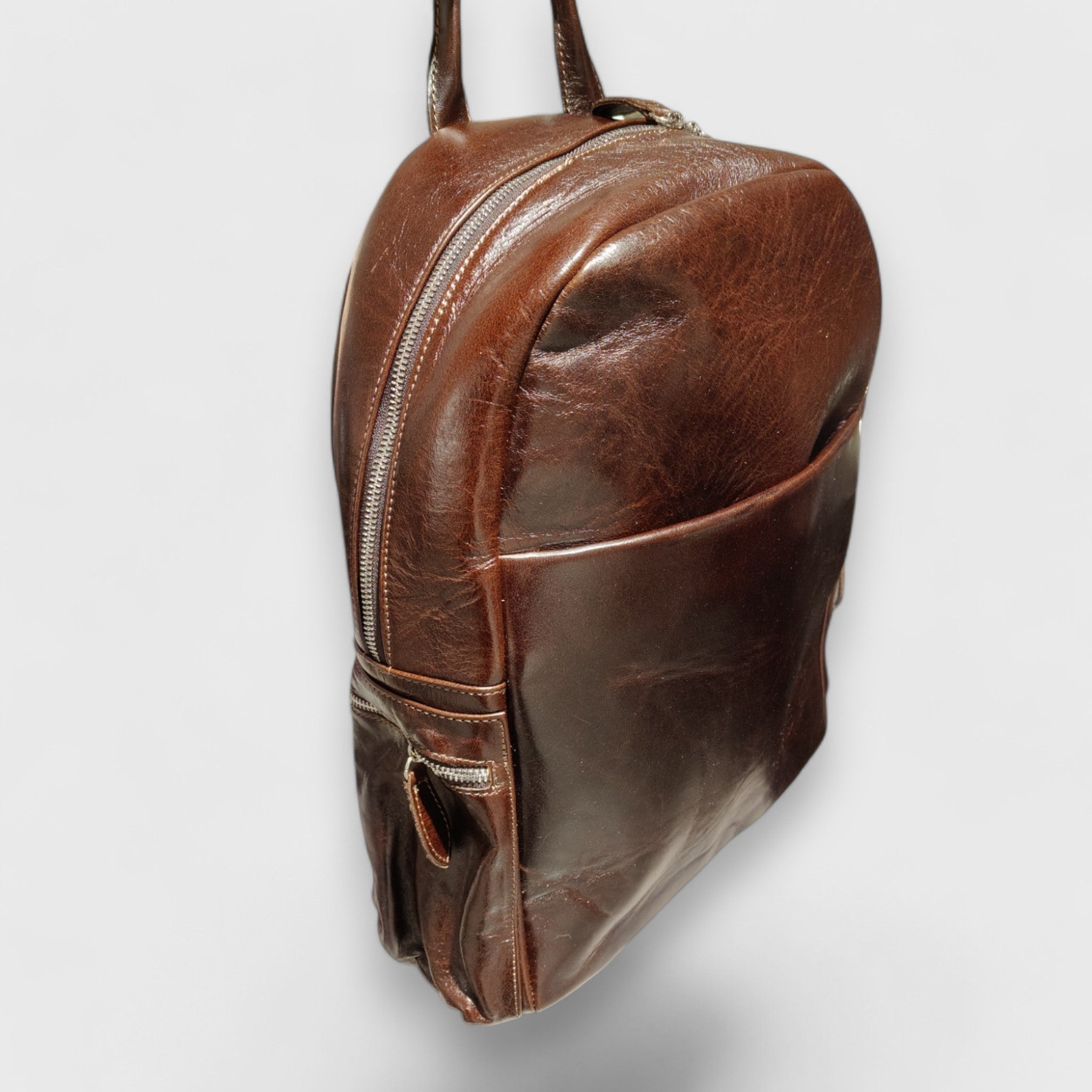 Pelletteria Pelle Nuda Milano, Artigianato Italiano, Vera pelle, Borsa donna, Venty marrone