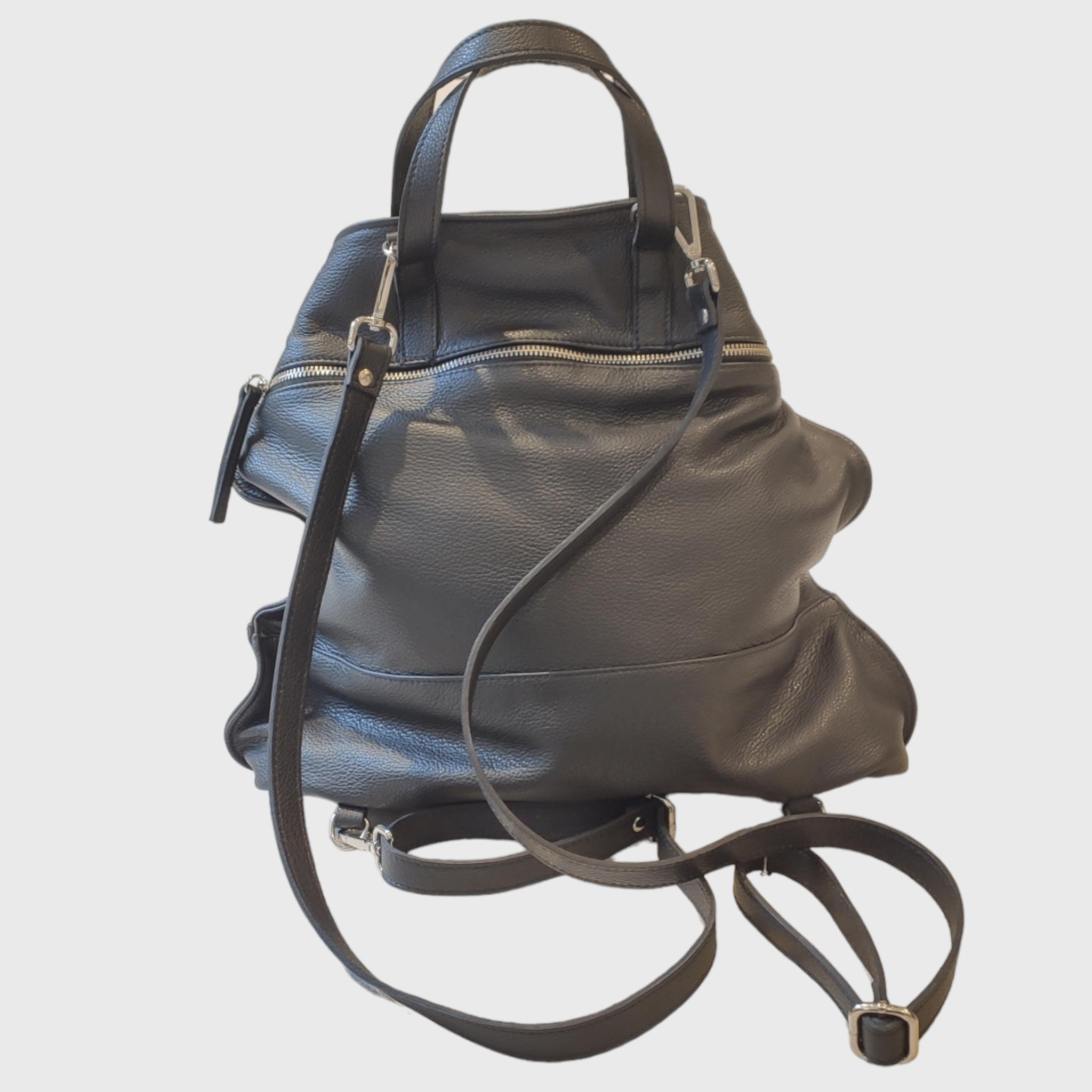 Pelletteria Pelle Nuda Milano, Zaino Angoli, vera pelle, borsa donna, artigianato italiano