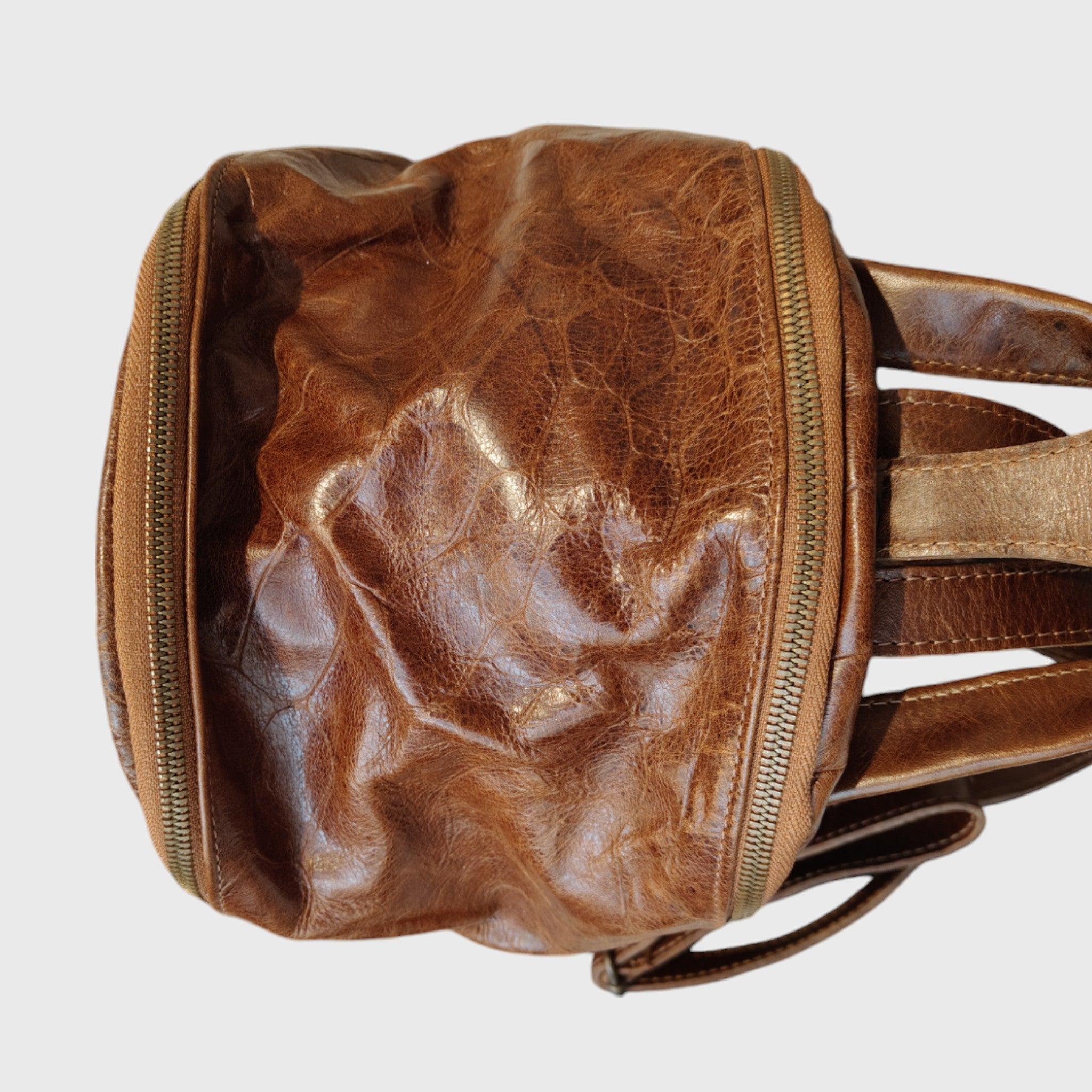 Pelletteria Pelle Nuda Milano, Artigianato italiano, vera pelle, borsa donna, Zaino micro marrone