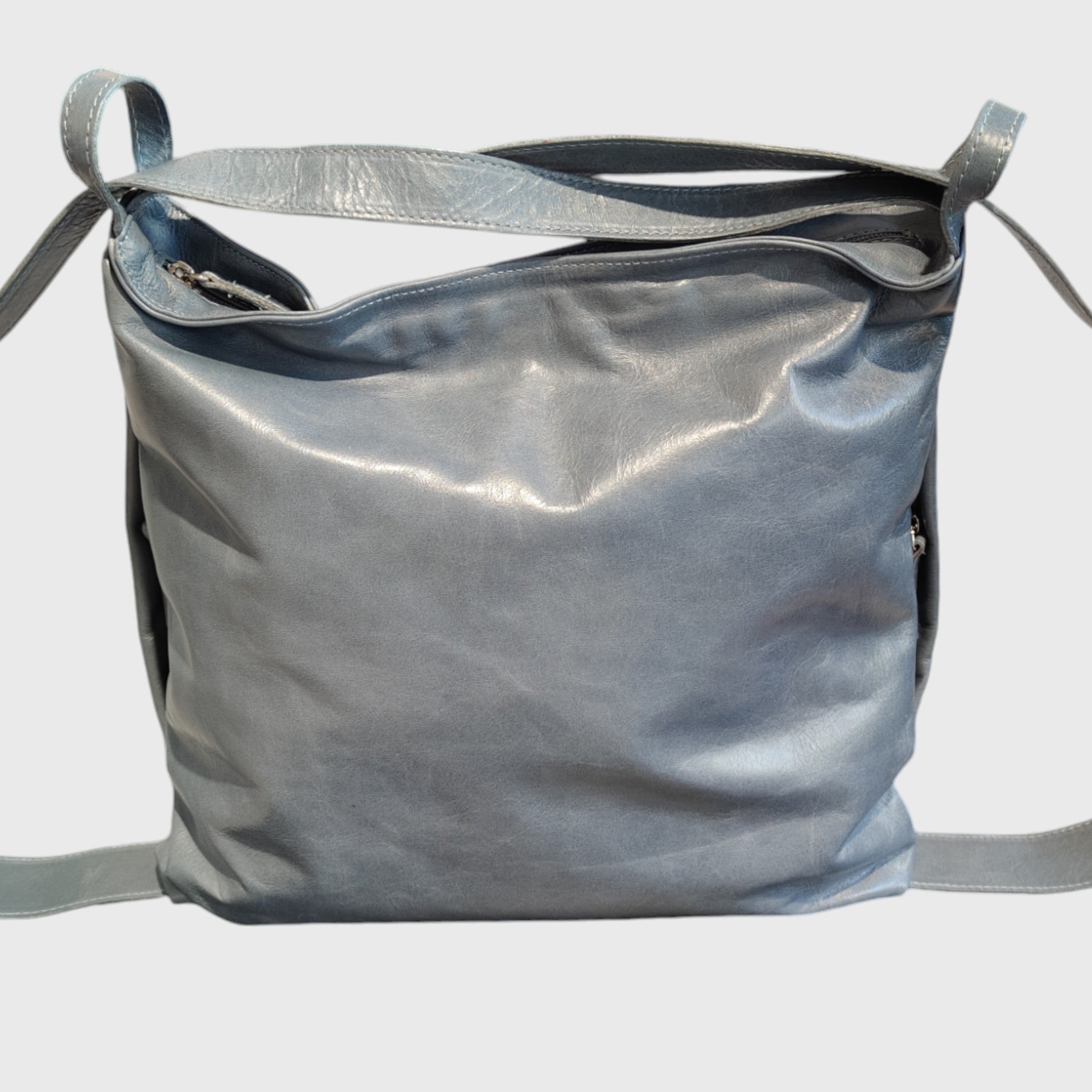 ROMA BACKPACK in light blue leather