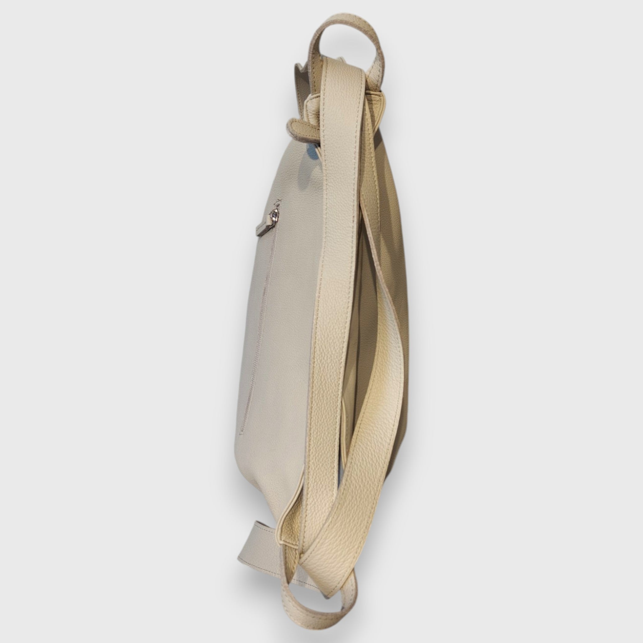 Pelletteria Pelle Nuda Milano, Artigianato Italiano, Vera pelle, Negozio borse donna, Zaino Roma beige