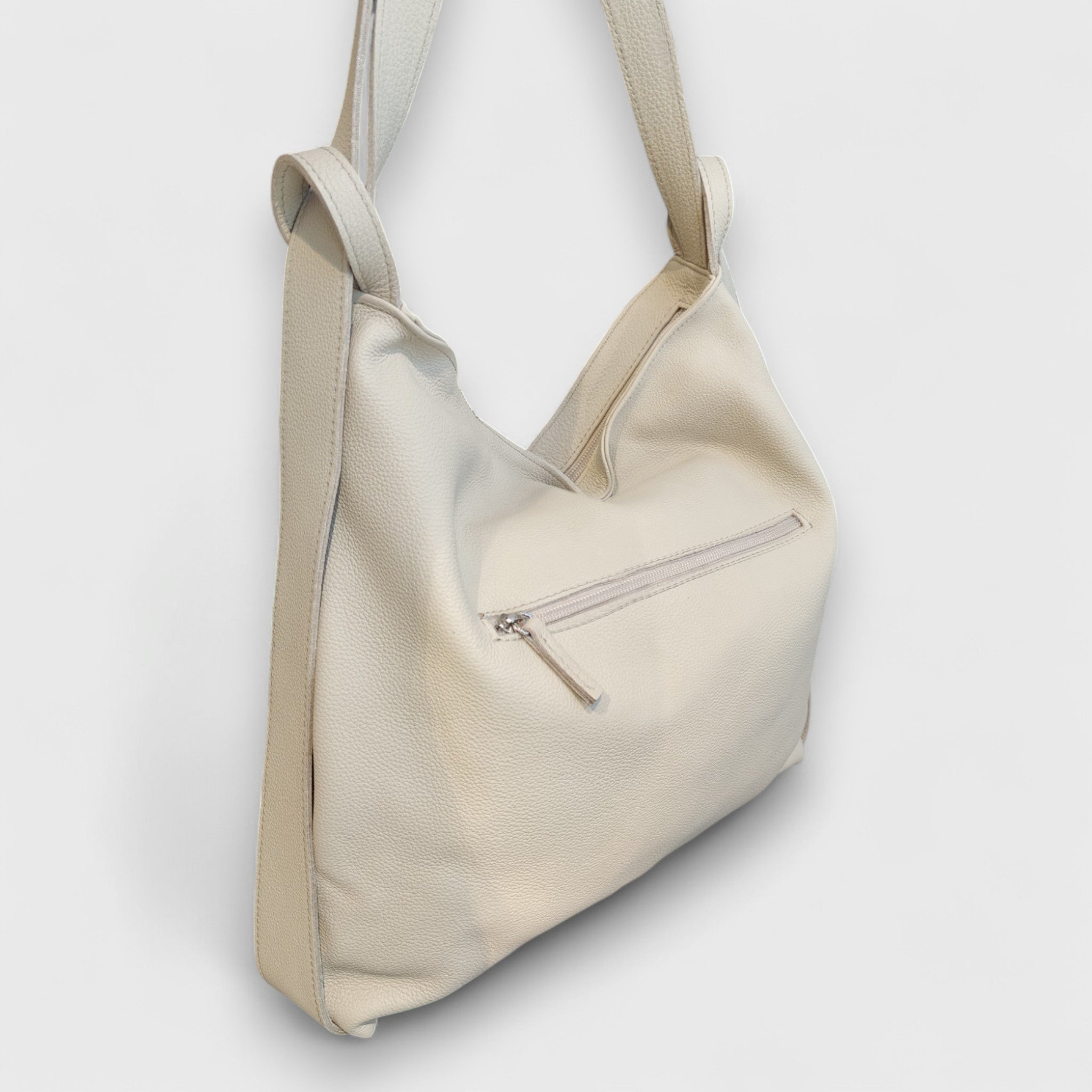 Pelletteria Pelle Nuda Milano, Artigianato Italiano, Vera pelle, Negozio borse donna, Zaino Roma beige