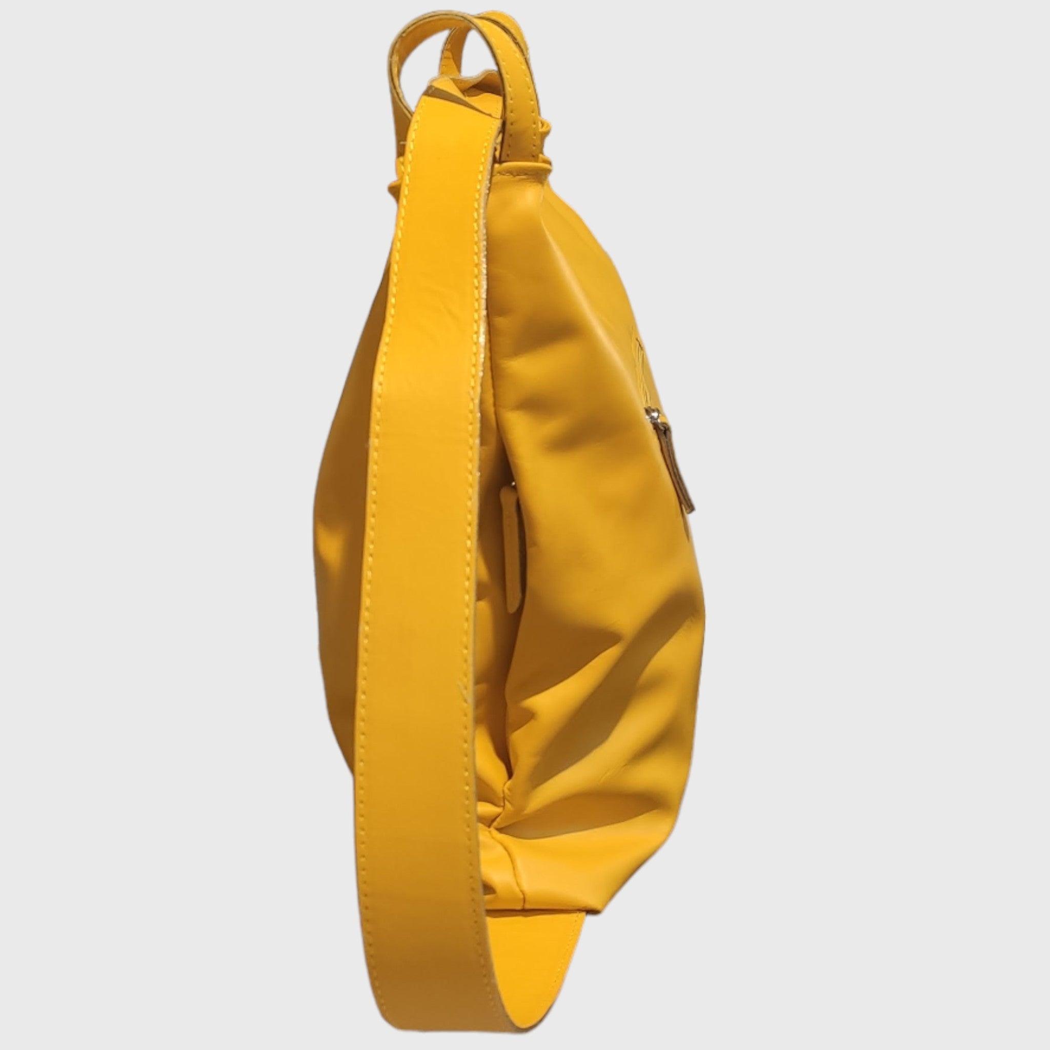 Pelletteria Pelle Nuda Milano, Artigianato Italiano, borsa donna, zaino Roma giallo, vera pelle
