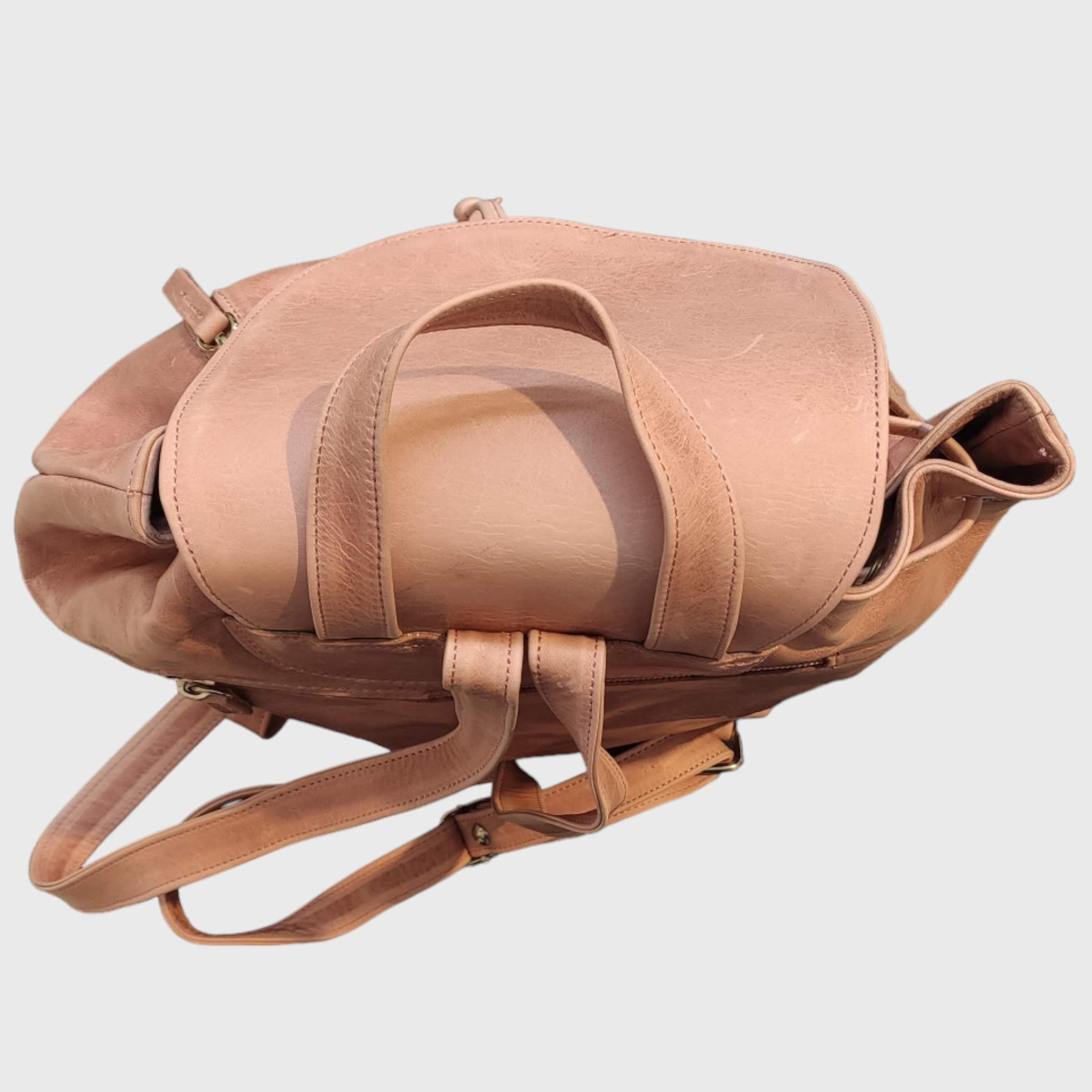 Pelletteria Pelle Nuda Milano, Artigianato italiano, Zaino donna, pelle vera, Borsa donna, Zaino Tappo rosa