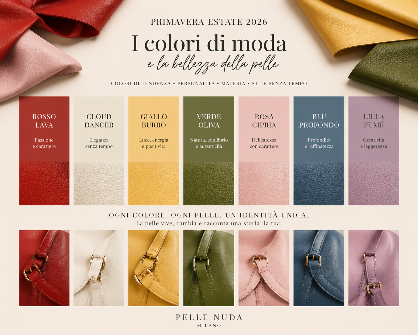 Pelletteria Pelle Nuda Milano, Vera Pelle italiana, Negozio borse donna