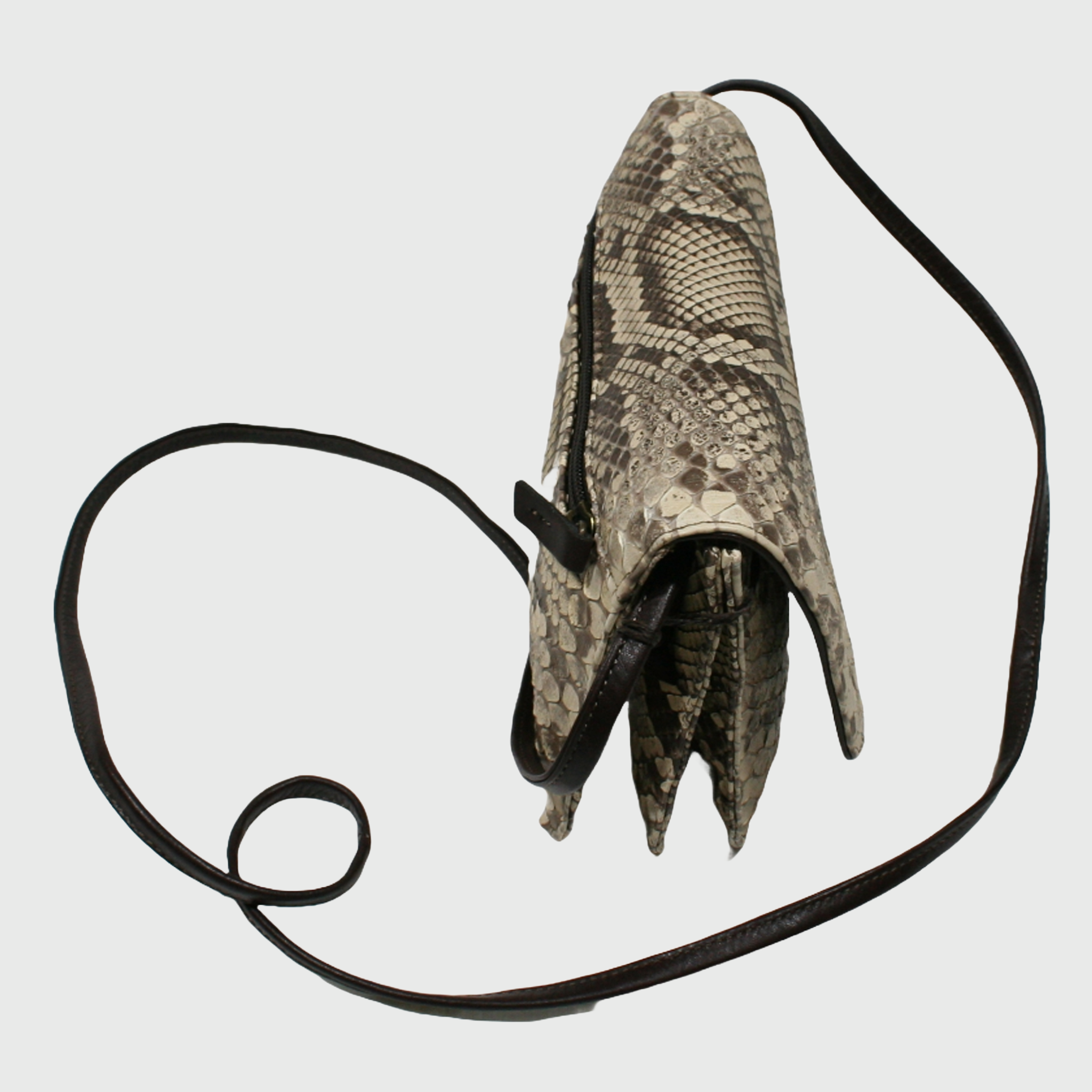 Borsa donna, borsa in pelle, vera pelle, tre soffietti pitone, artigianato italiano, Pelle Nuda