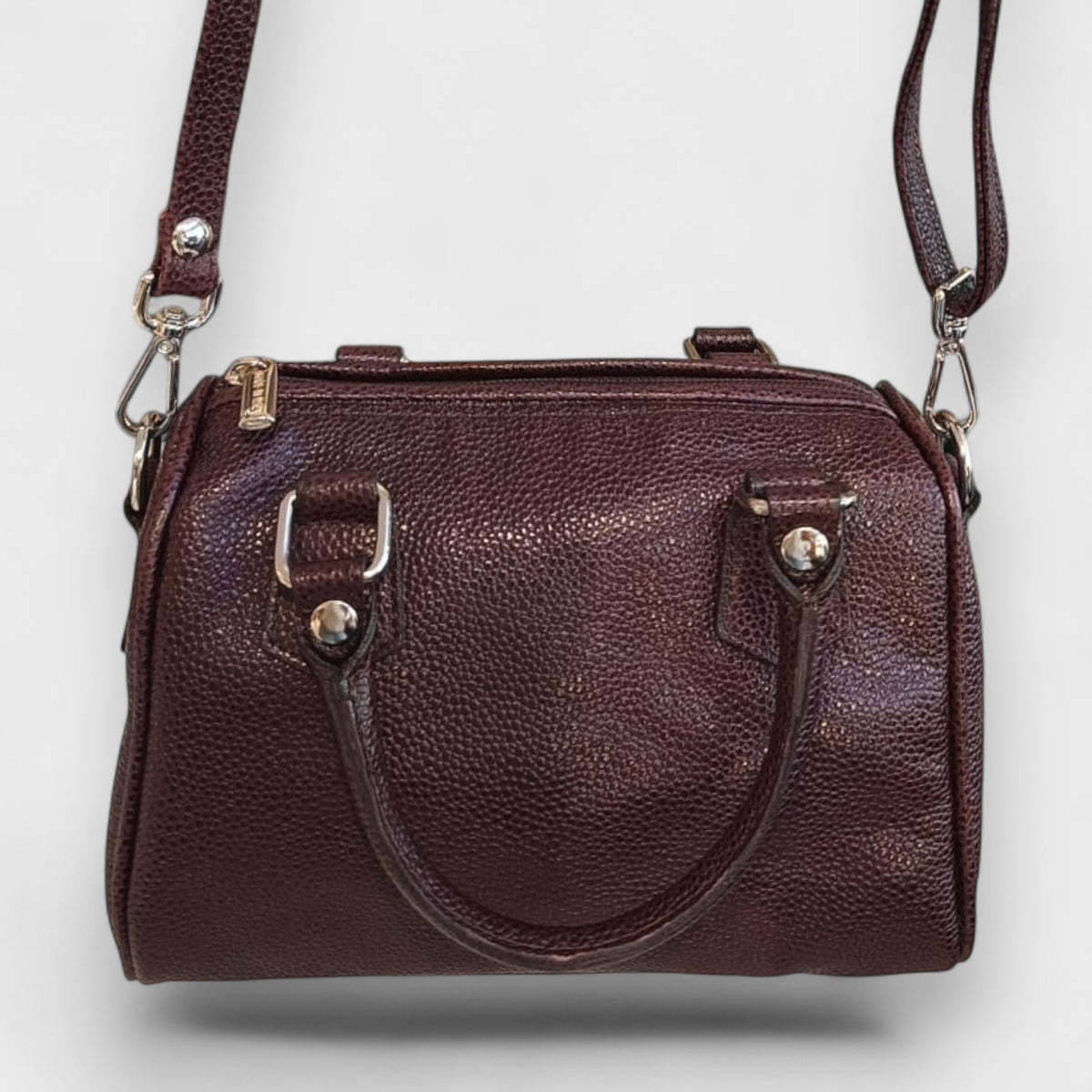 Pelletteria Pelle Nuda Milano, Vera pelle Italiana, Negozio borse donna, Bauletto mini bordeaux