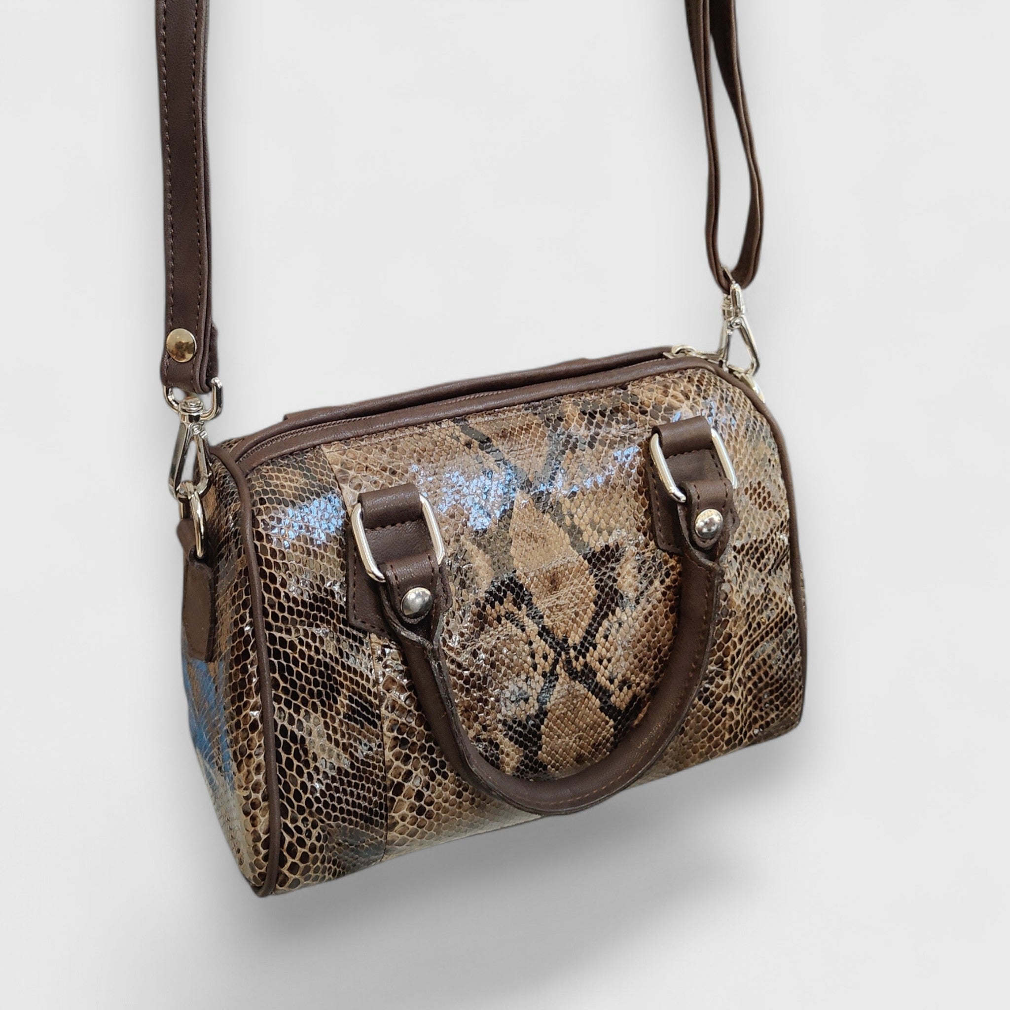 Pelletteria Pelle Nuda Milano, Vera pelle Italiana, Negozio borse donna, Bauletto mini pitone