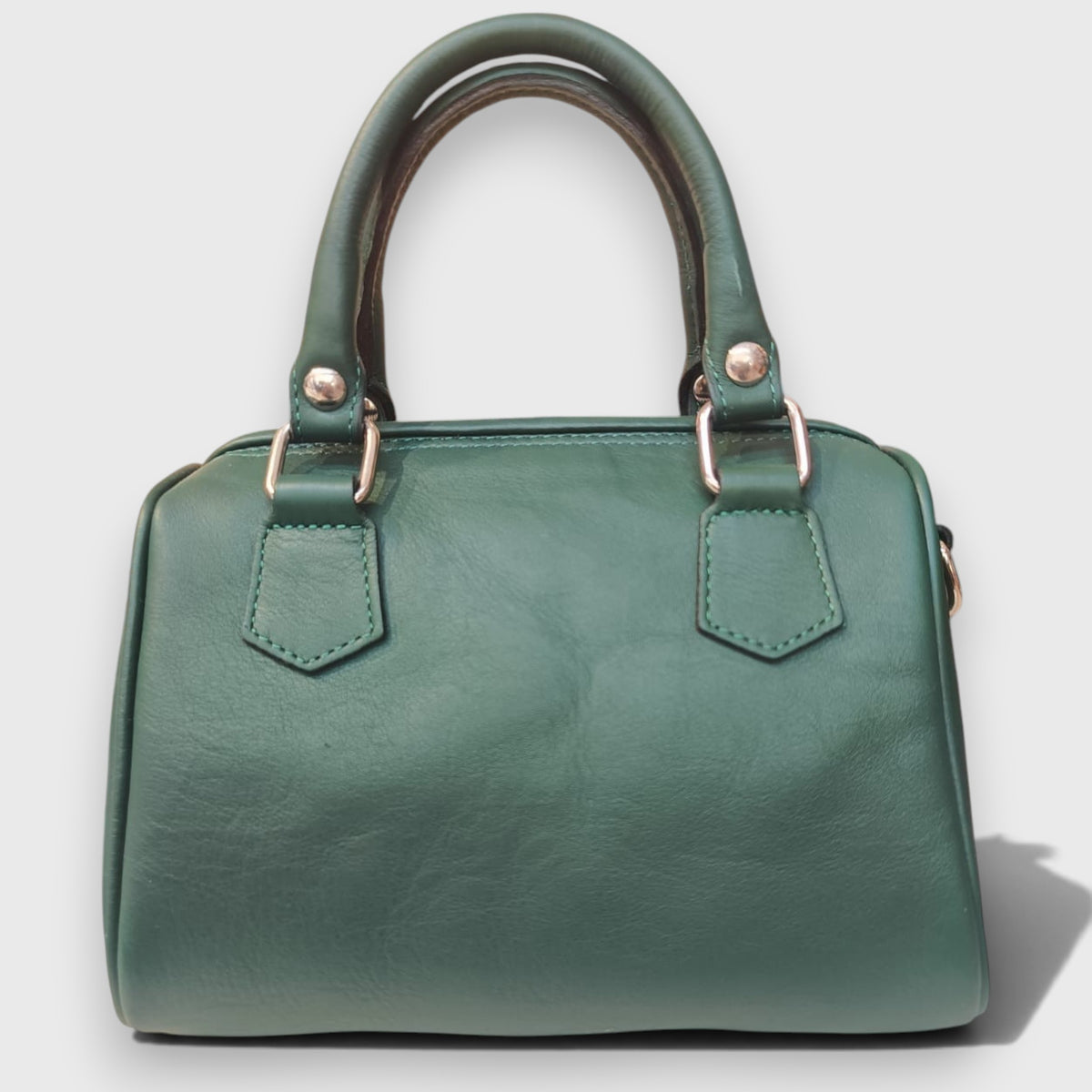 Pelletteria Pelle Nuda Milano, Vera pelle italiana, negozio borse donna, bauletto mini verde