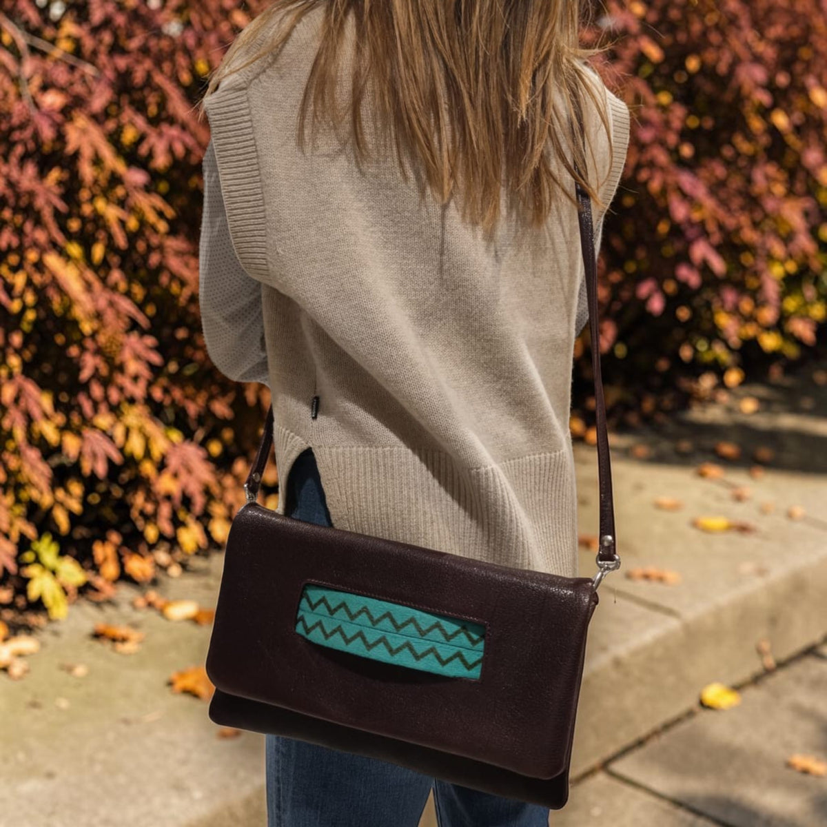 Pelletteria Pelle Nuda Milano, Vera Pelle Italiana, Negozio borse donna, Bea Bordeaux verde