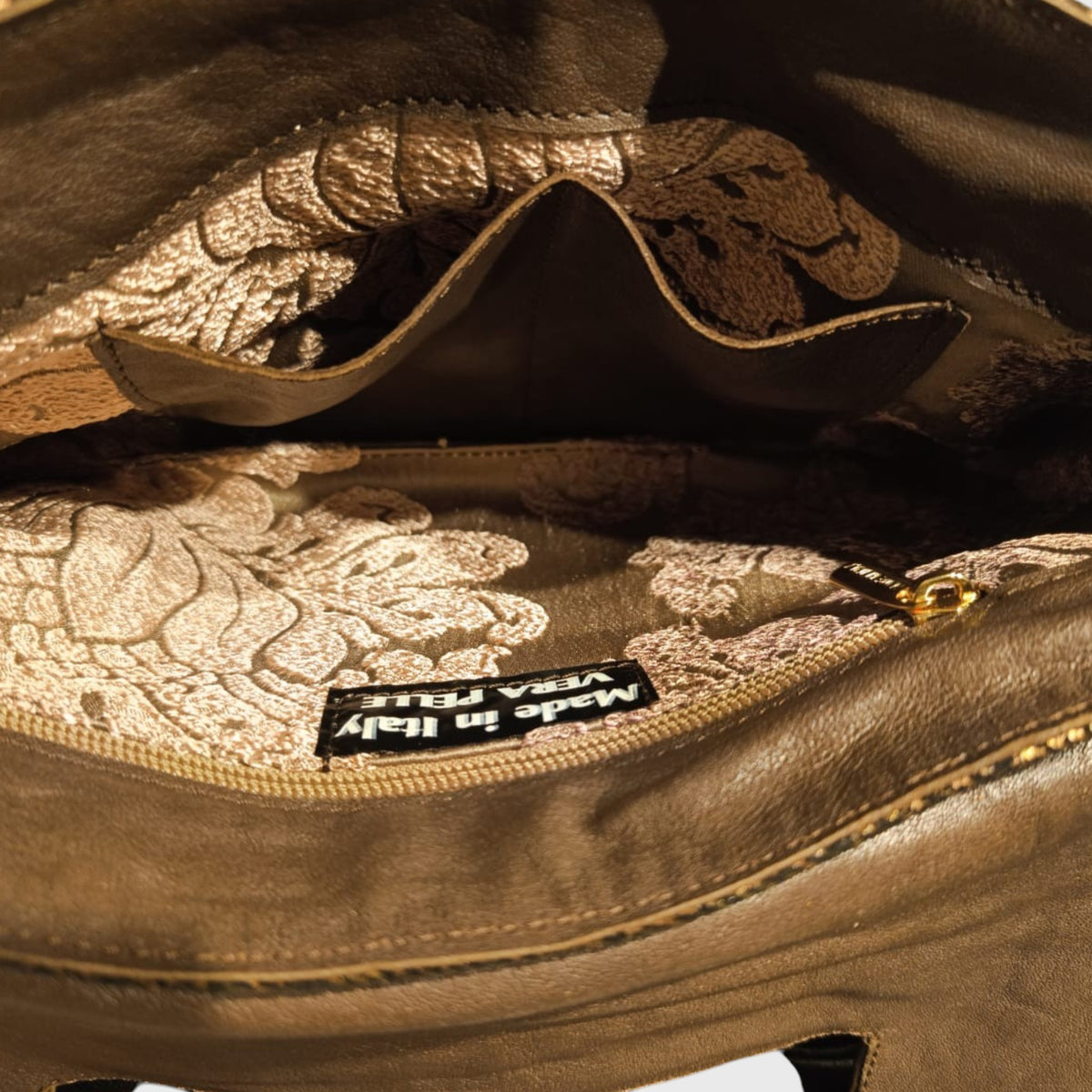 Pelletteria Pelle Nuda Milano, Vera Pelle Italiana, Negozio borse donna, Bea marrone bronzo