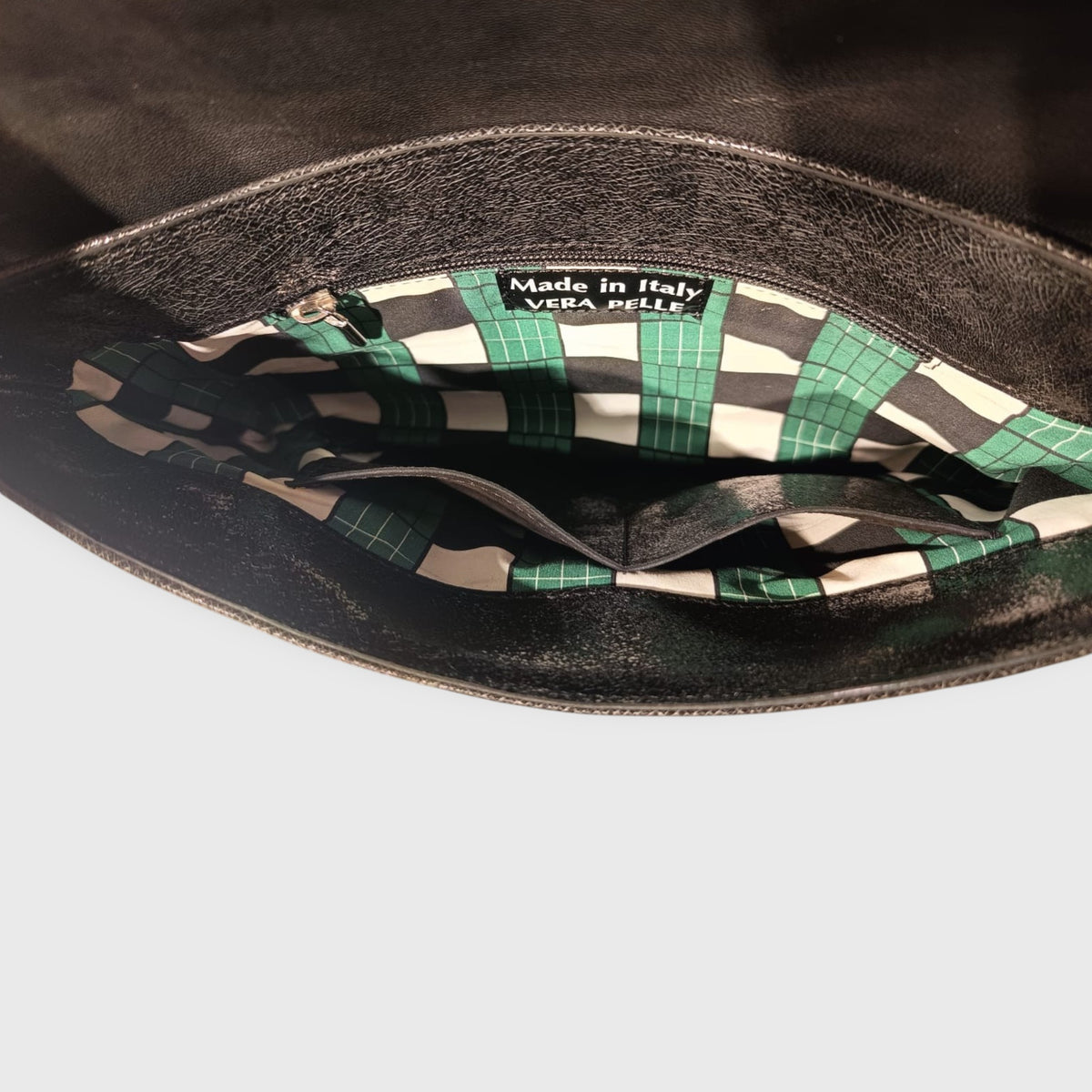 Pelletteria Pelle Nuda Milano, Vera Pelle Italiana, Negozio borse donna, Bea nero verde