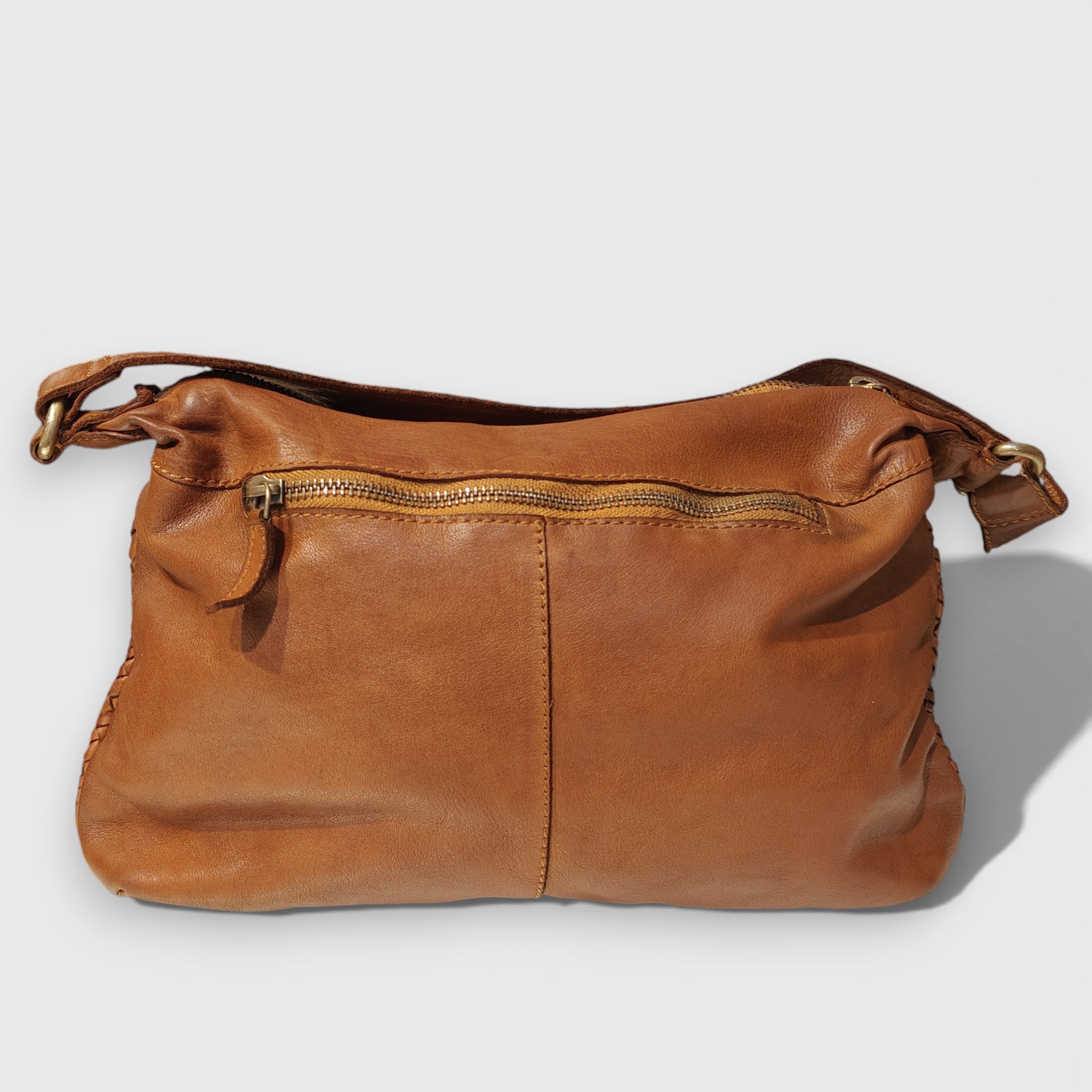 Pelletteria Pelle Nuda Milano, Artigianato Italiano, Vera Pelle, Negozio borse donna, Big Intrecciata marrone