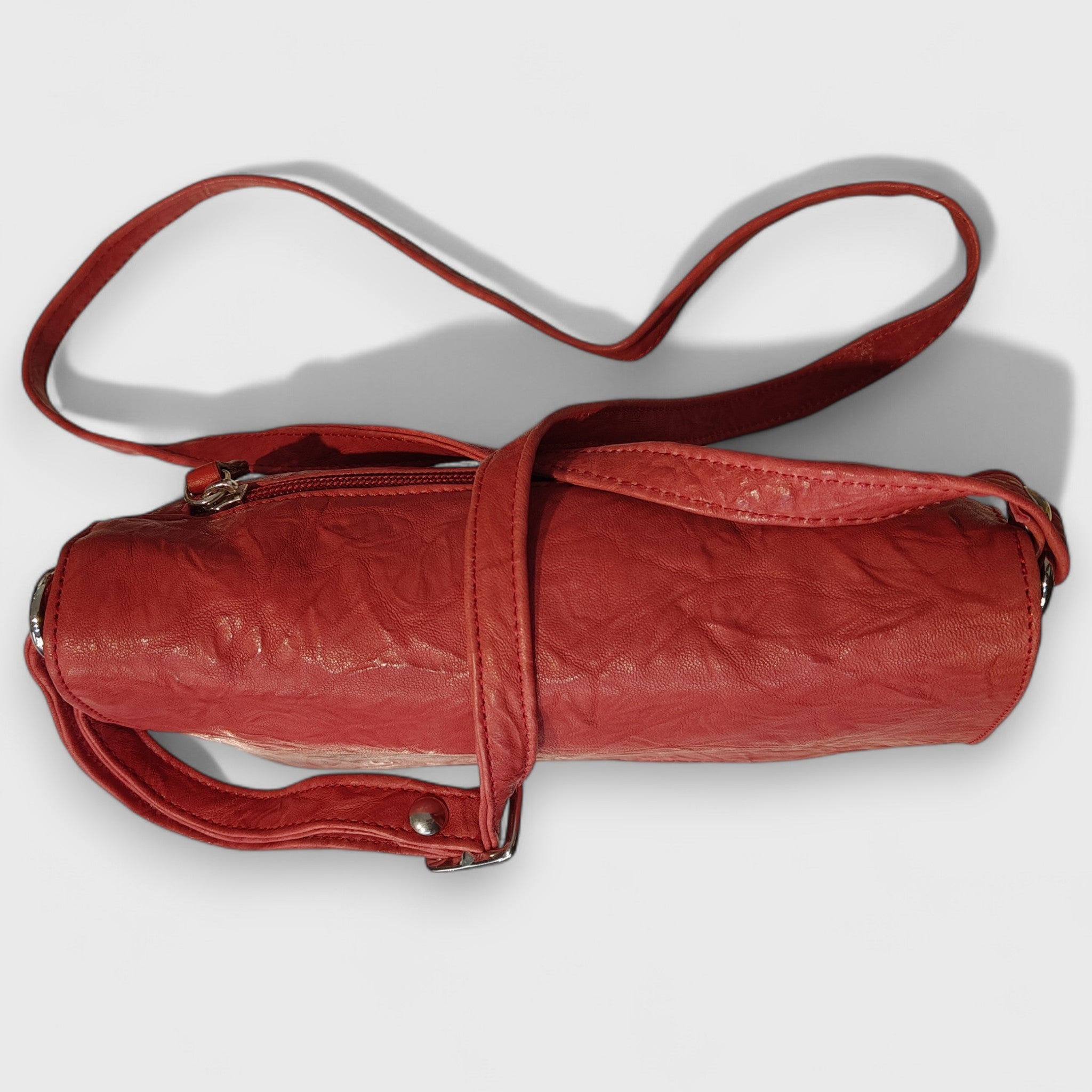 Pelletteria Pelle Nuda Milano, Artigianato Italiano, Vera pelle, Negozio borse donna, Big tre soffietti rosso