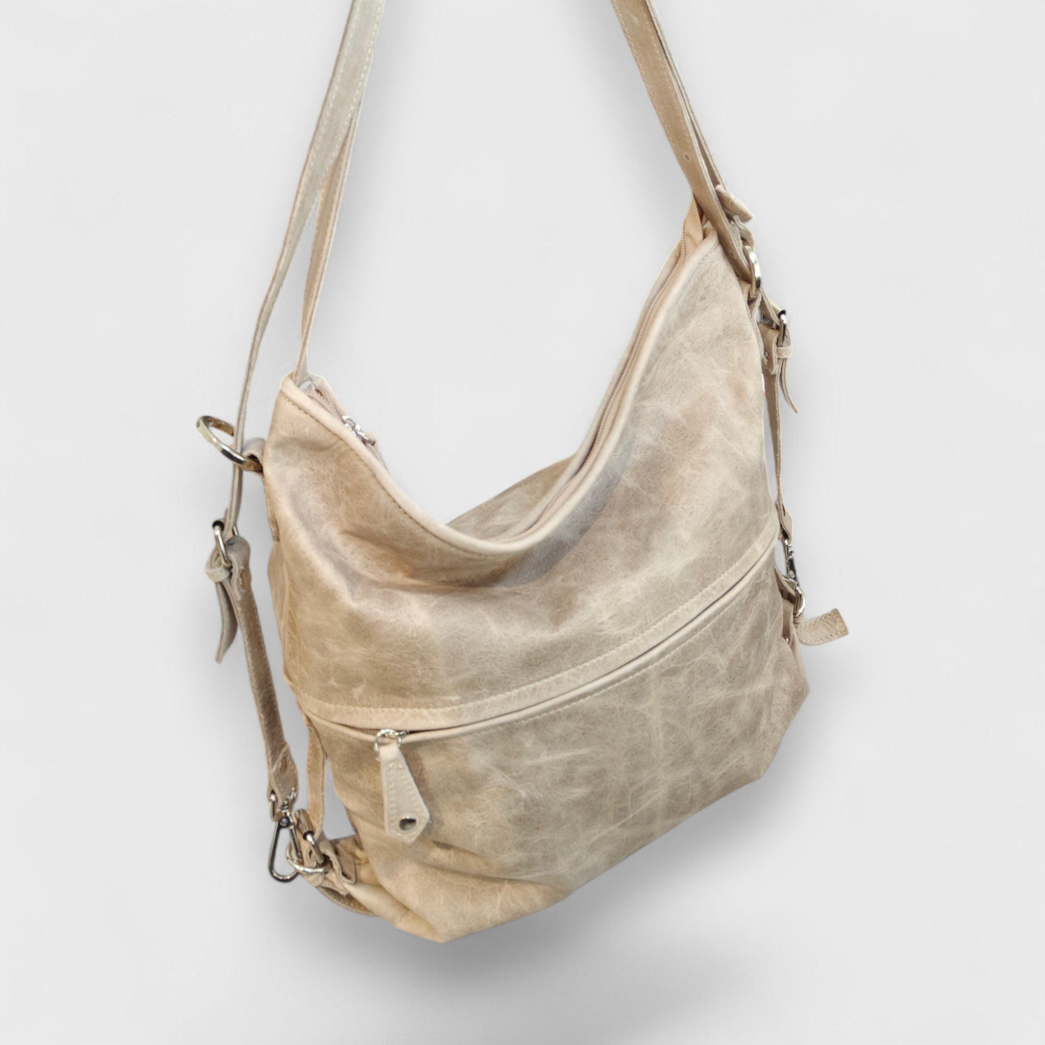 Pelletteria Pelle Nuda Milano, Vera pelle italiana, Negozio borse donna, Borsa zaino grigio