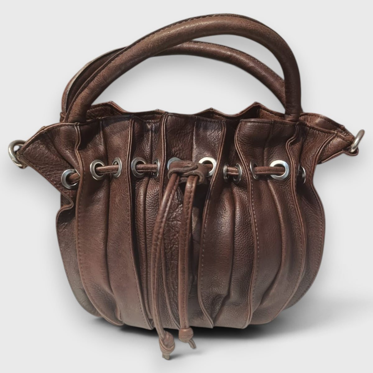 Pelletteria Pelle Nuda Milano, Vera Pelle Italiana, Negozio borse donna, Caramella mini marrone