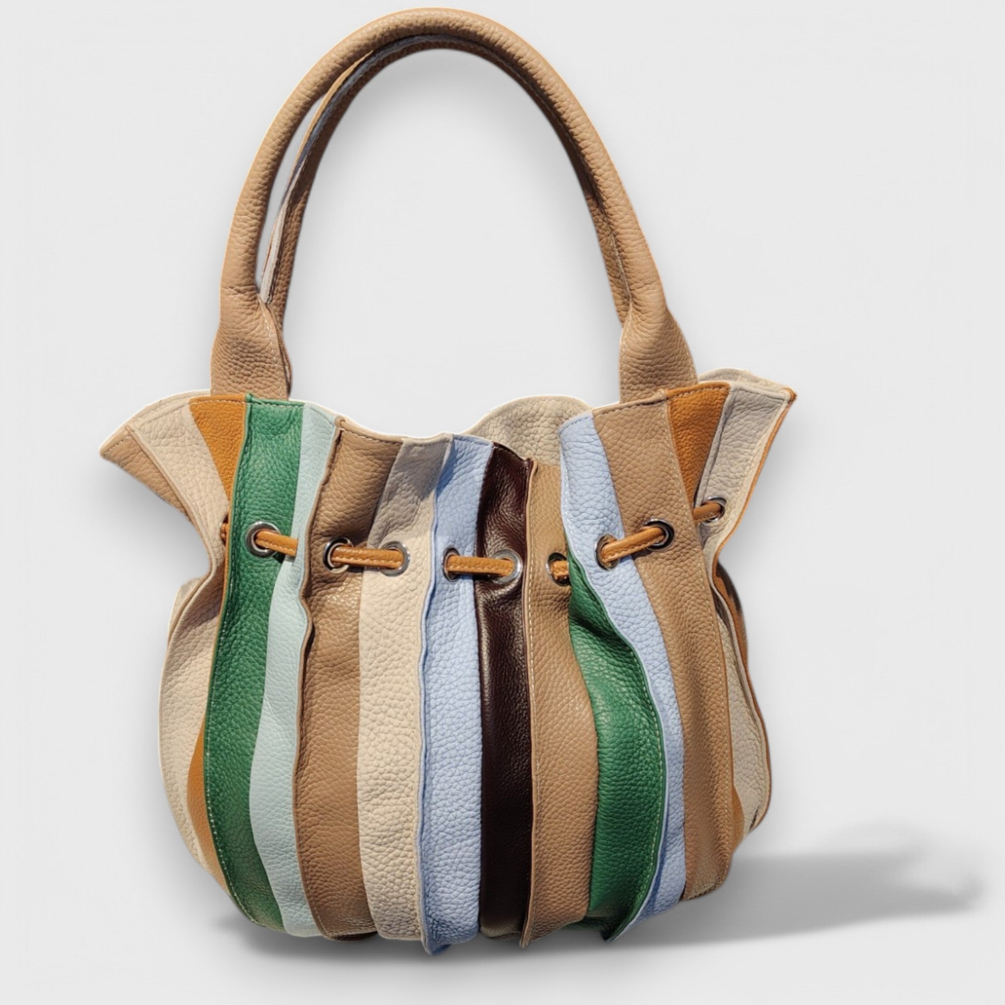 Pelletteria Pelle Nuda Milano, Artigianato Italiano, Negozio borse donna, vera pelle, Caramella multicolore
