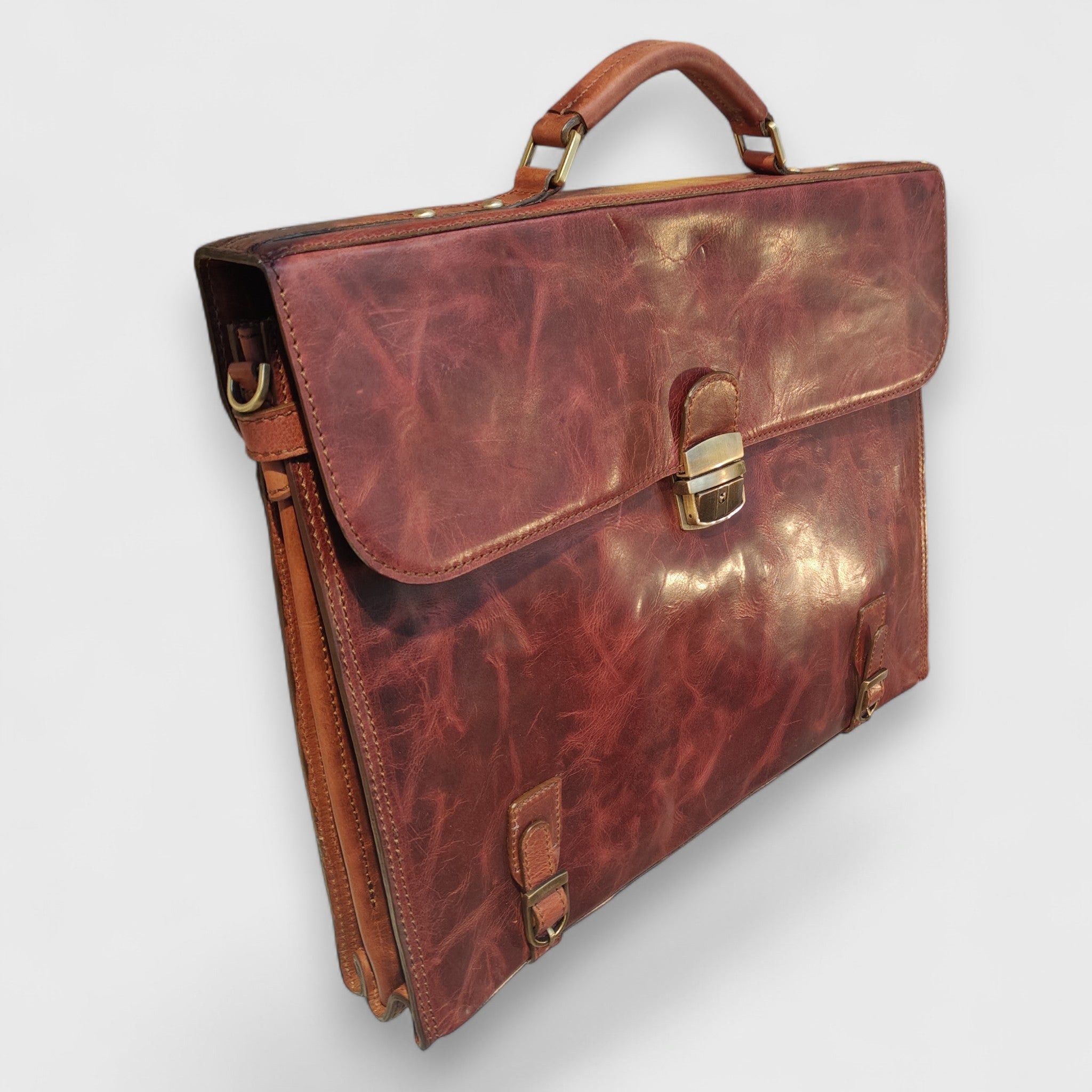 Pelletteria Pelle Nuda Milano, Artigianato Italiano, Vera pelle, Negozio borse donna uomo, Cartella professionale marrone