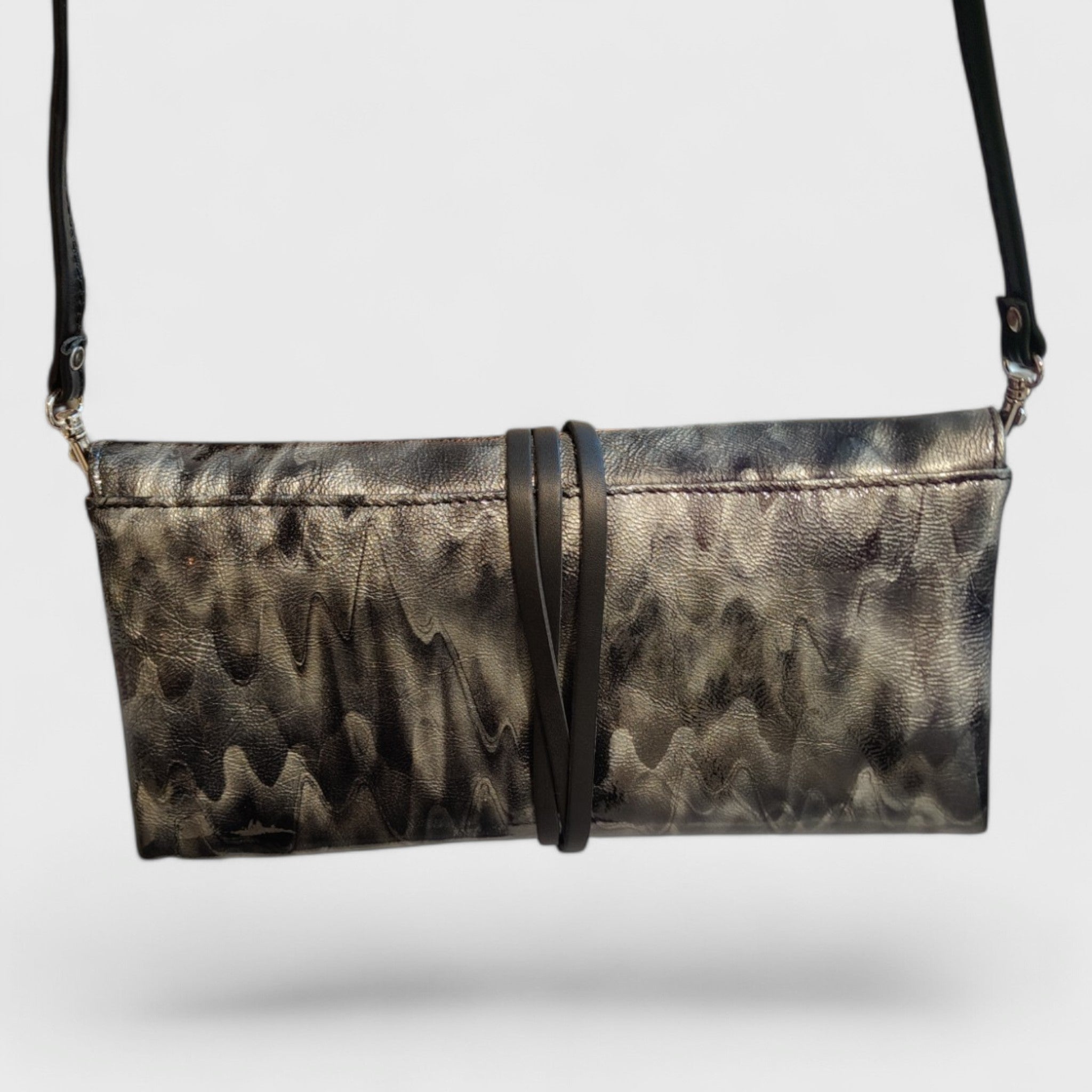 Pelletteria Pelle Nuda Milano, Artigianato Italiano, vera pelle, borsa donna, Clutch grigio