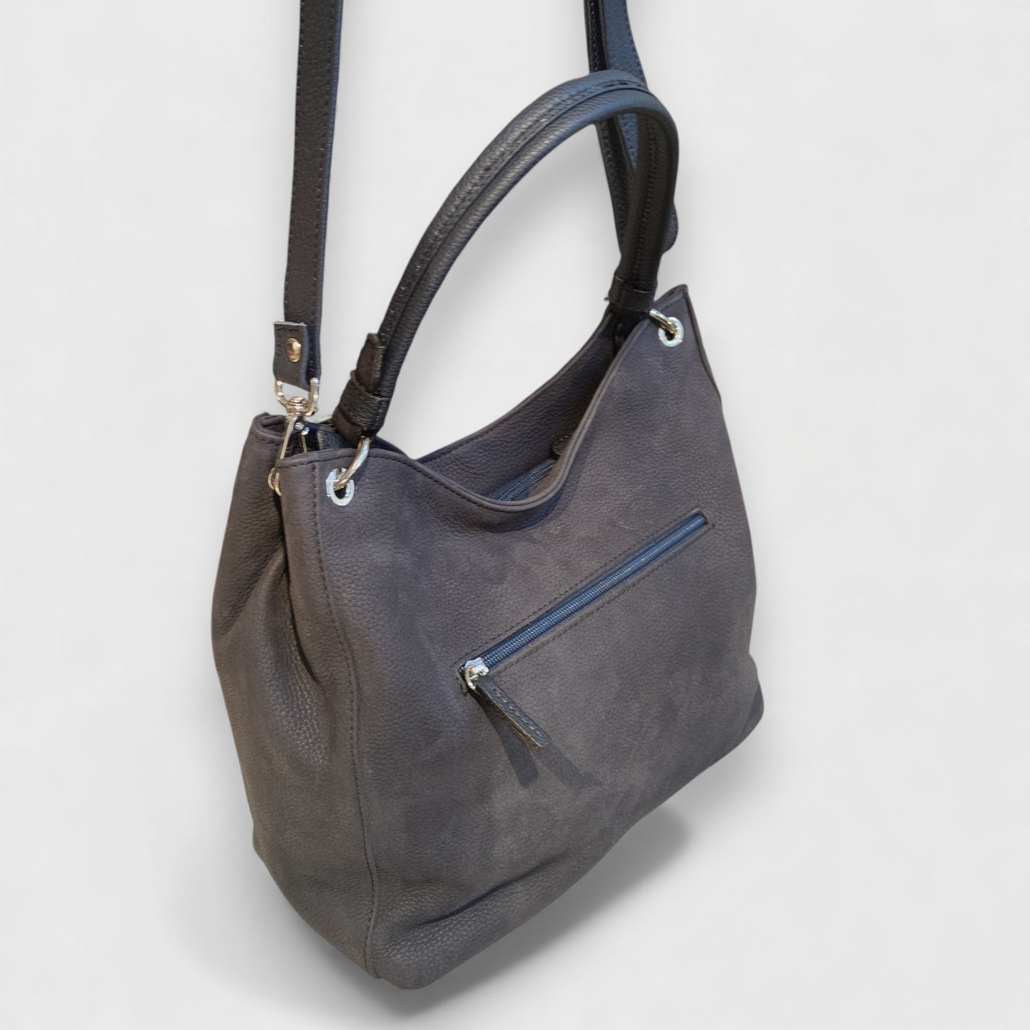 Pelletteria Pelle Nuda Milano, Artigianato Italiano, Vera pelle, Negozio borse donna, Cris Nabuk blu