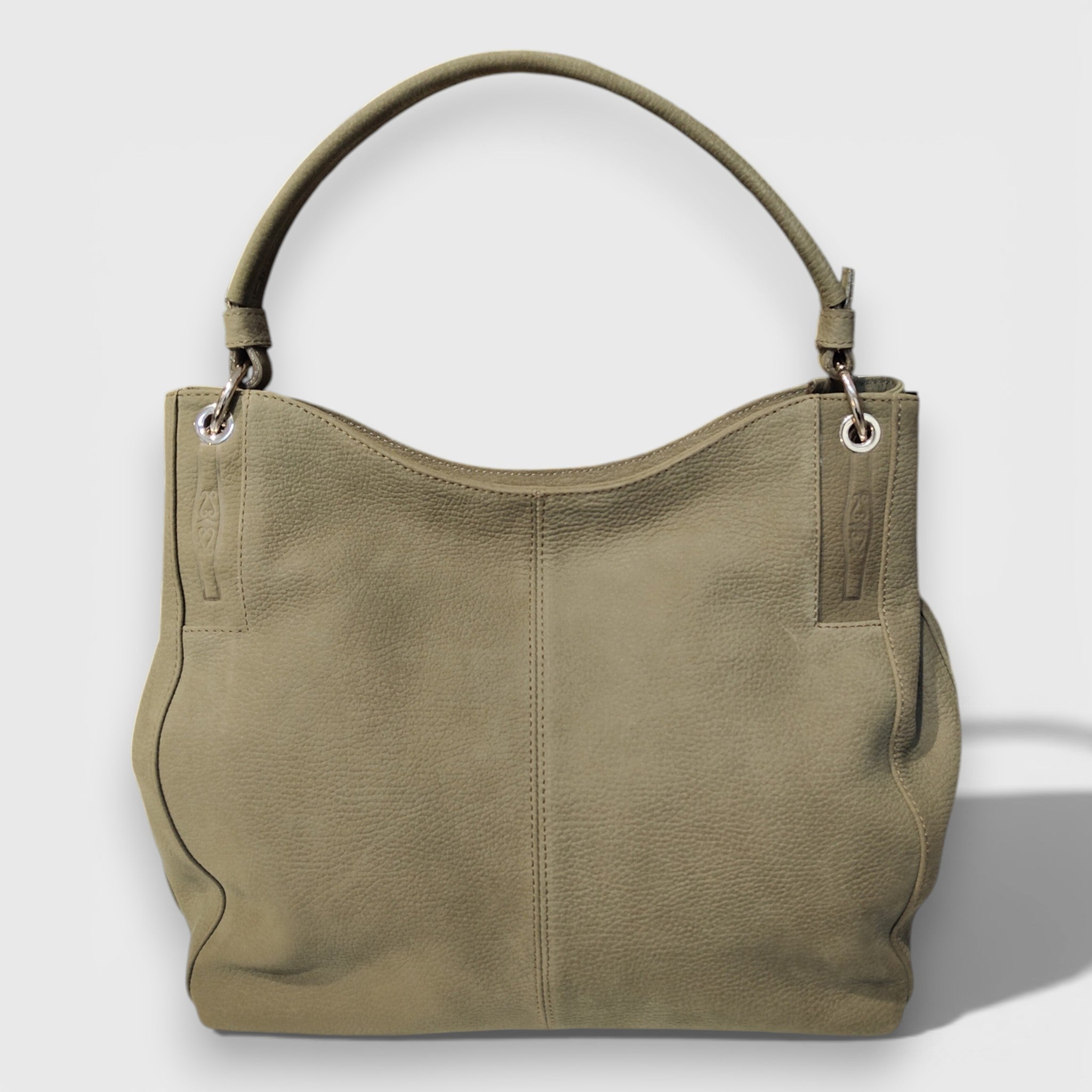 Pelletteria Pelle Nuda Milano, Artigianato Italiano, Vera pelle, Negozio borse donna, Cris verde nabuk