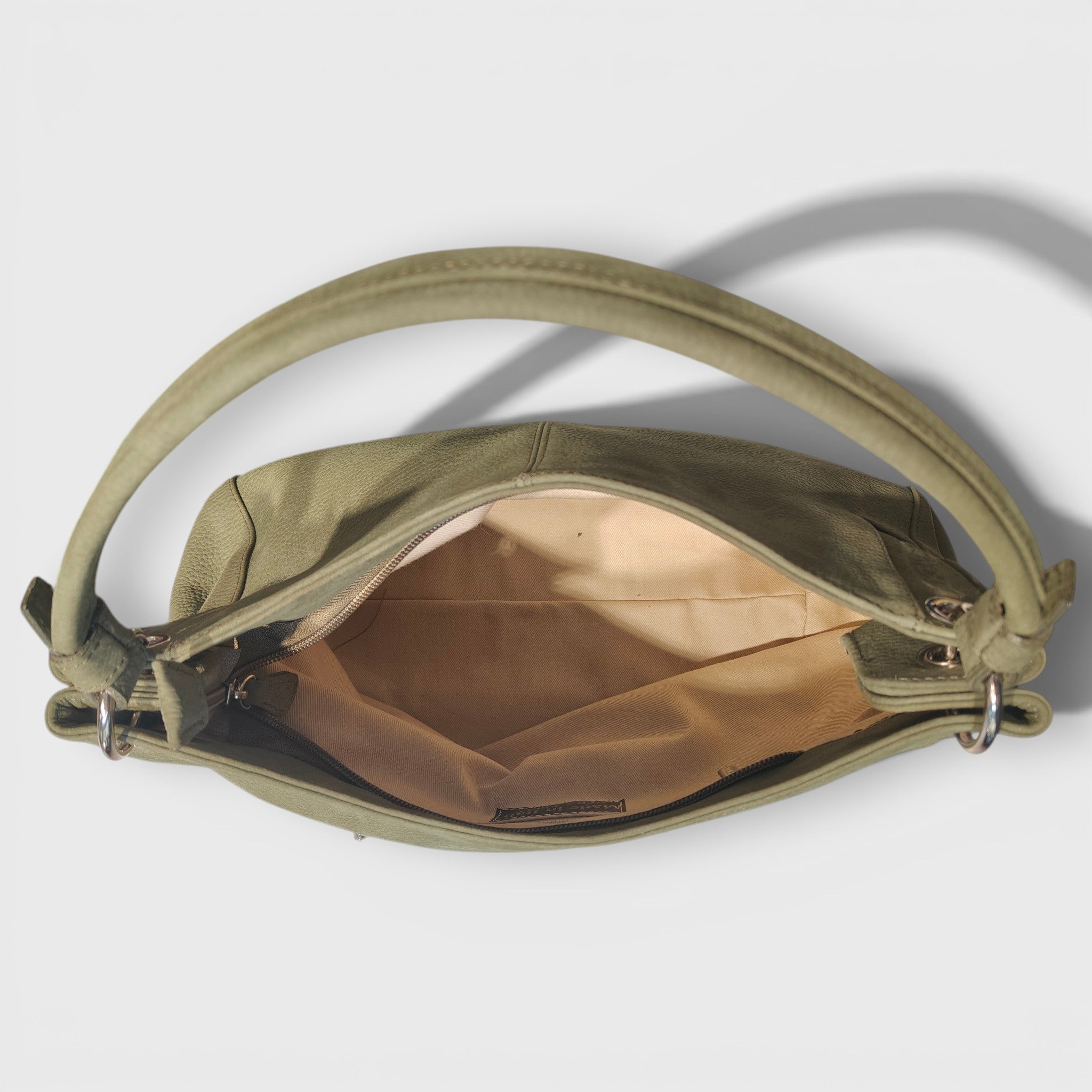 Pelletteria Pelle Nuda Milano, Artigianato Italiano, Vera pelle, Negozio borse donna, Cris verde nabuk