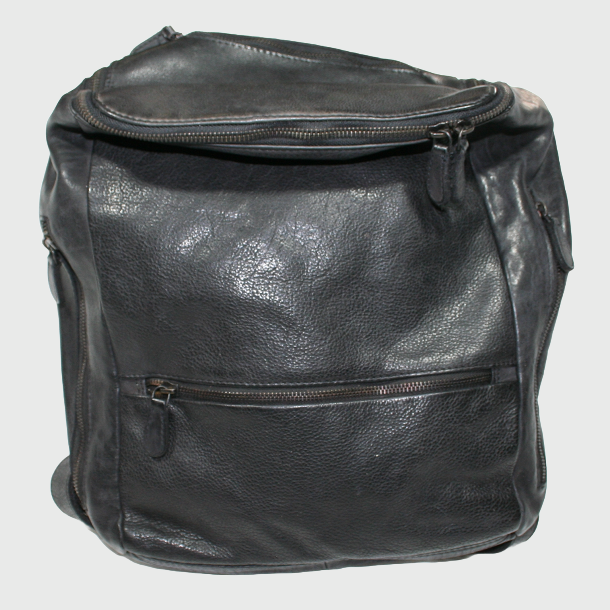 Zaino, Borsa in pelle, vera pelle, Cubo Nero, artigianato italiano, Pelle Nuda