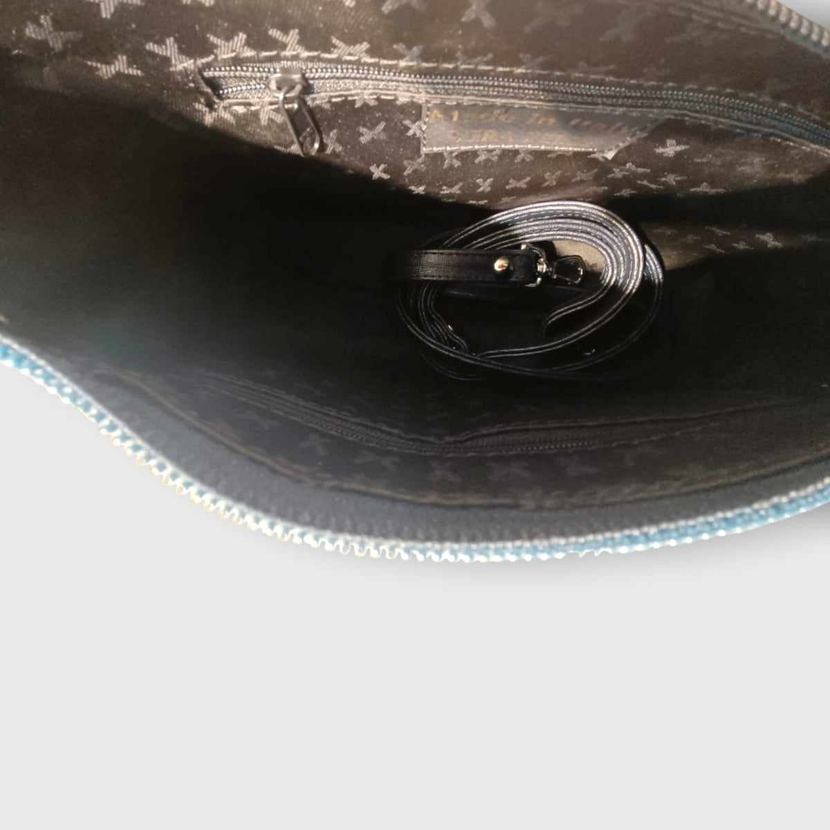 Pelletteria Pelle Nuda MIlano, Vera pelle italiana, Negozio borse donna, Dalila blu cocco