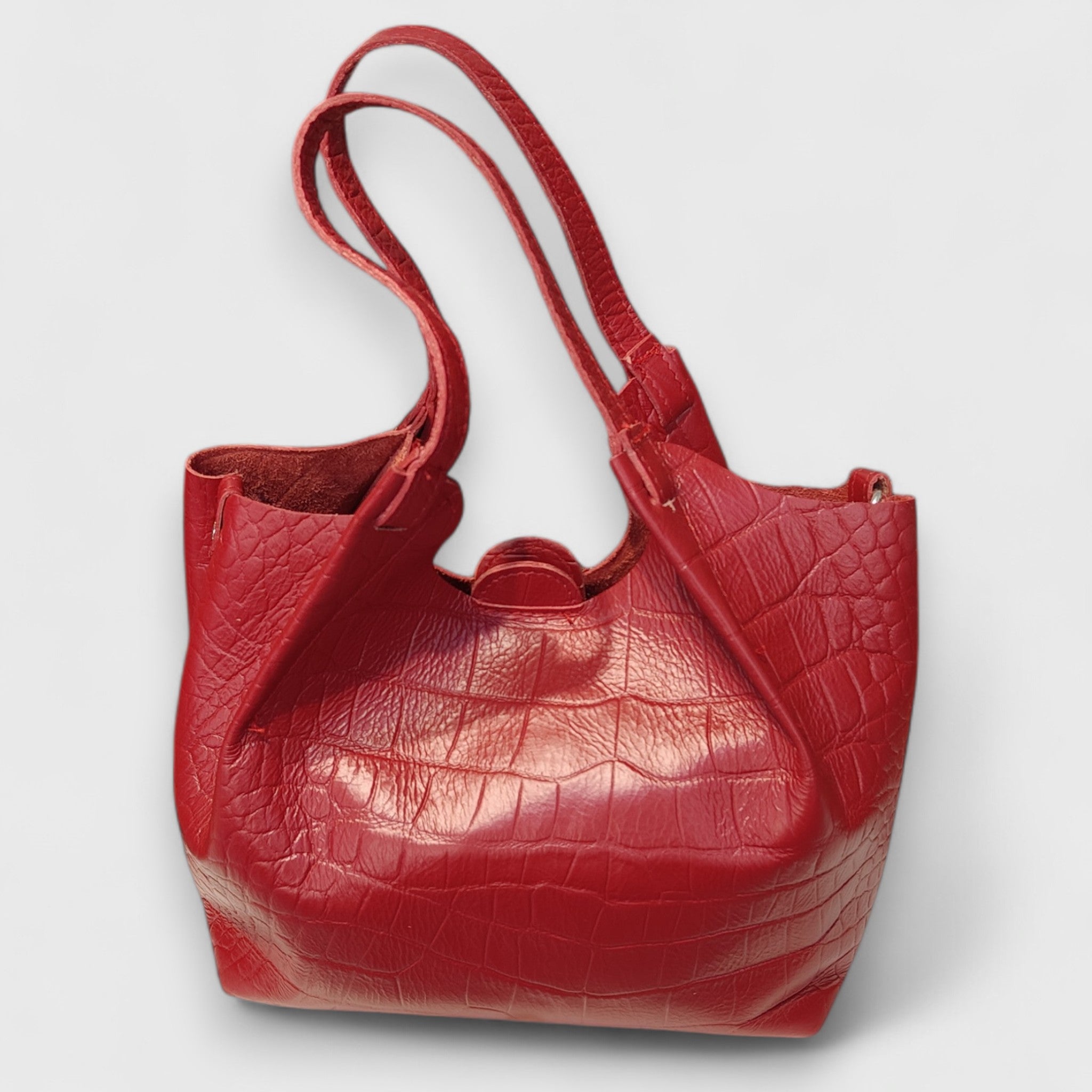 Pelletteria Pelle Nuda Milano, Artigianato Italiano, Vera Pelle, Negozio borse donma, Elisa rosso