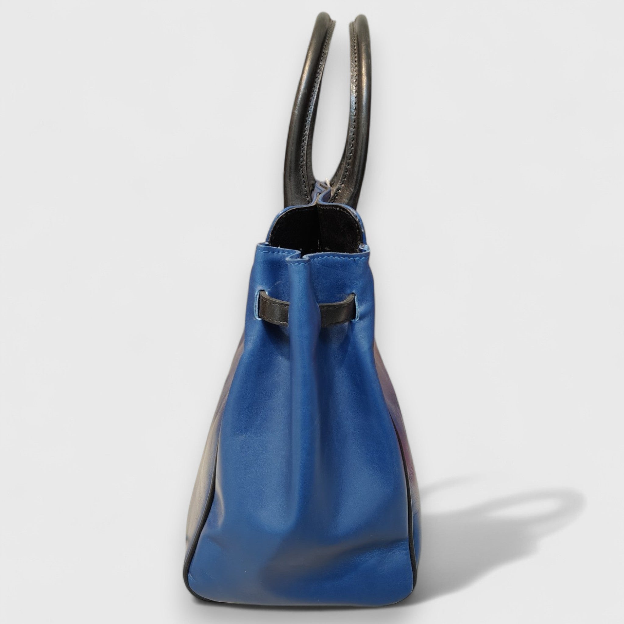 FRANCESCA in genuine blue navy leather