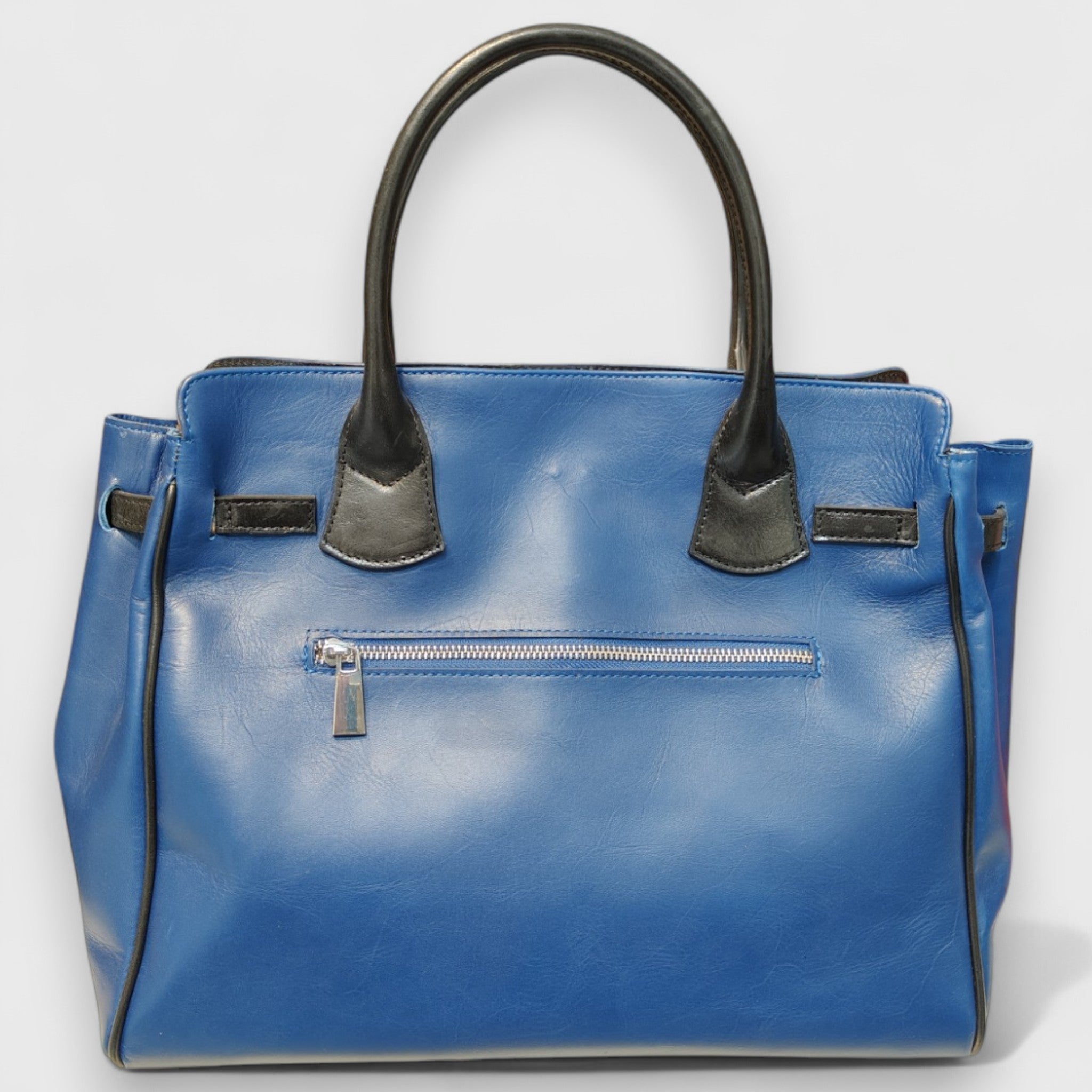 FRANCESCA in genuine blue navy leather