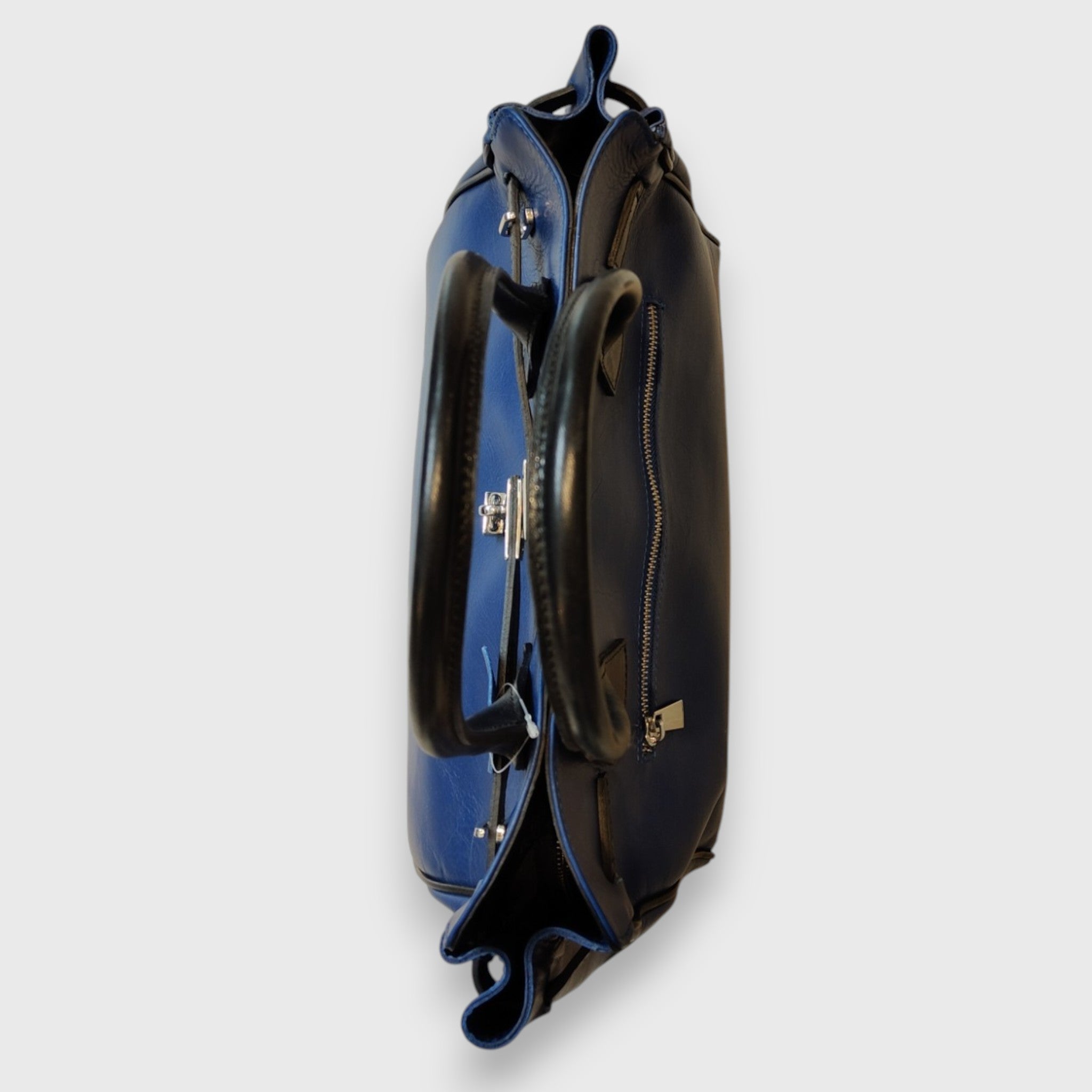 FRANCESCA in genuine blue navy leather