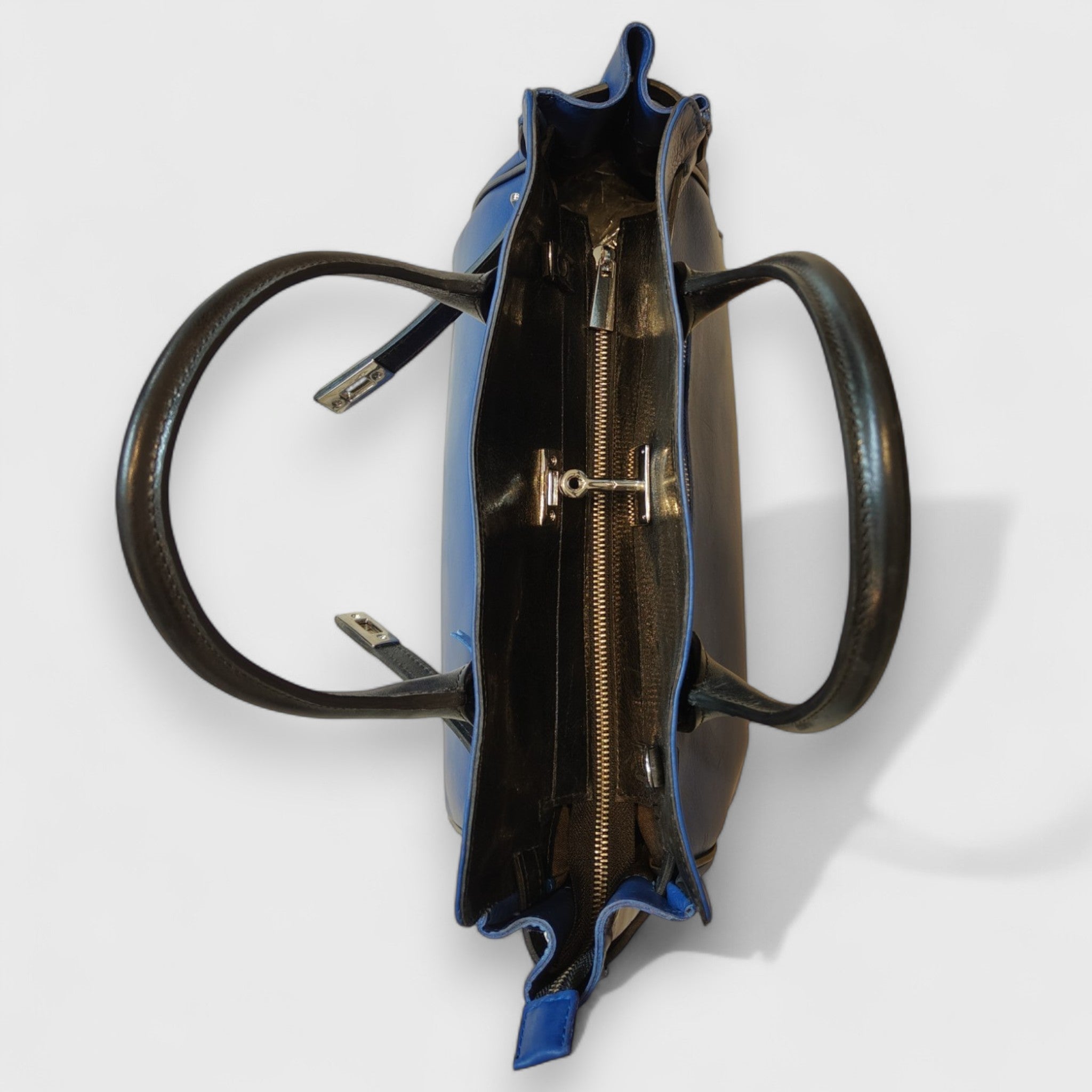 FRANCESCA in genuine blue navy leather