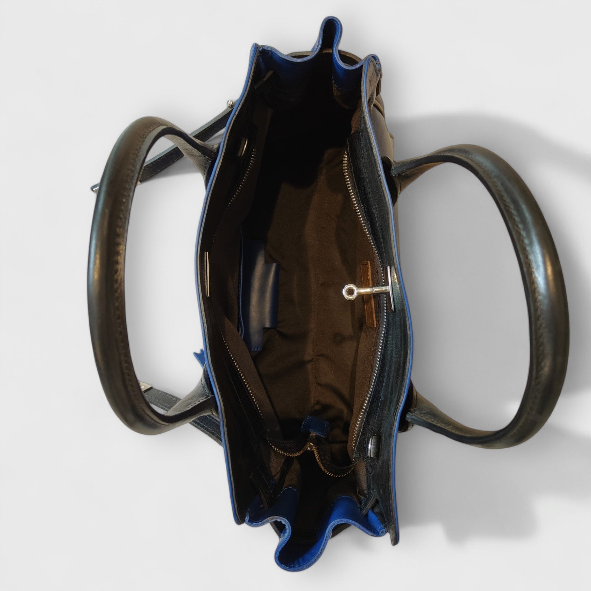 FRANCESCA in genuine blue navy leather