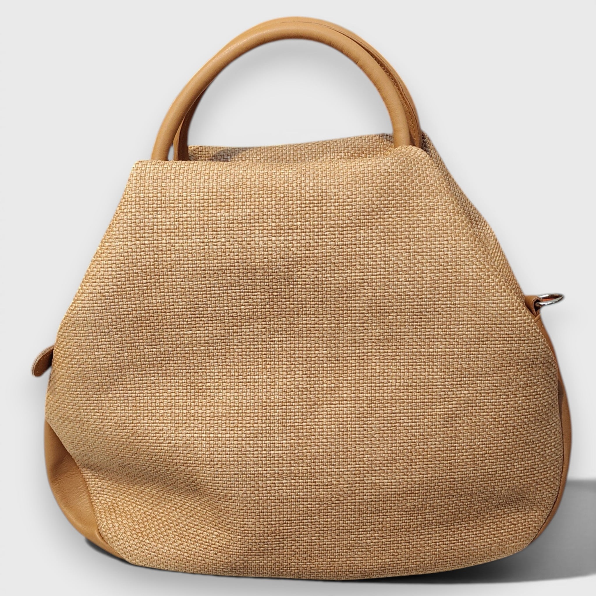 Pelletteria Pelle Nuda Milano, Vera pelle italiana, Negozio borse donna, Frida rafia marrone