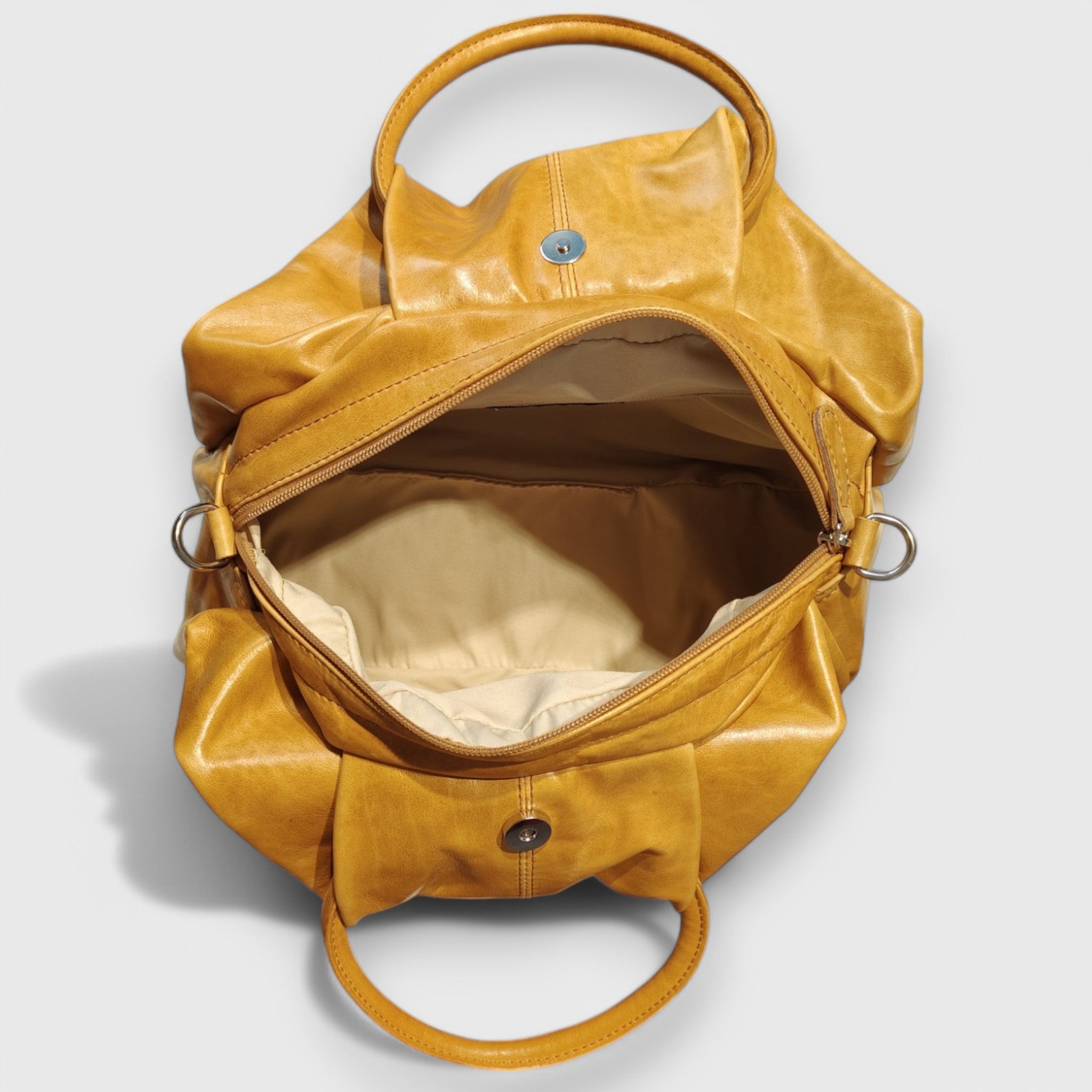 Pelletteria Pelle Nuda Milano, Artigianato Italiano, Vera pelle, Negozio borse donna, Frida giallo