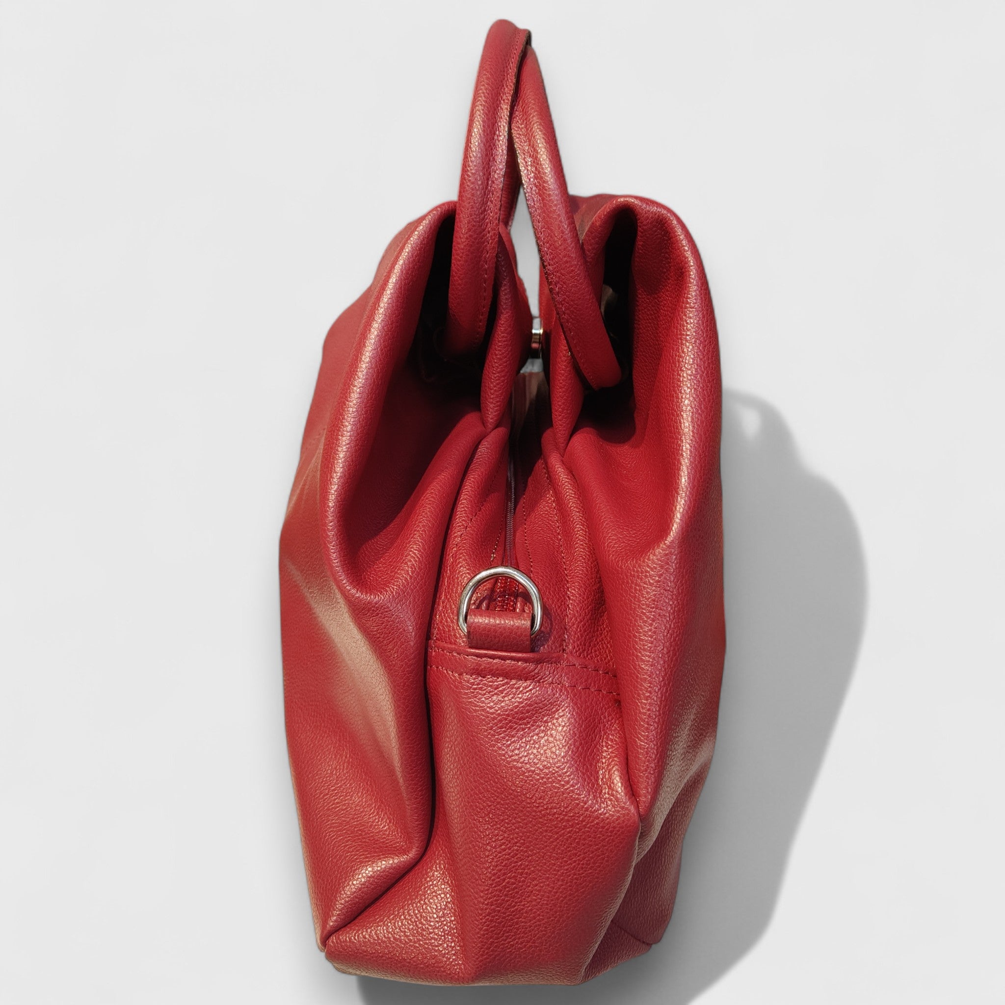 Pelletteria Pelle Nuda Milano, Artigianato Italiano, vera pelle, Negozio borse donna, Frida rosso